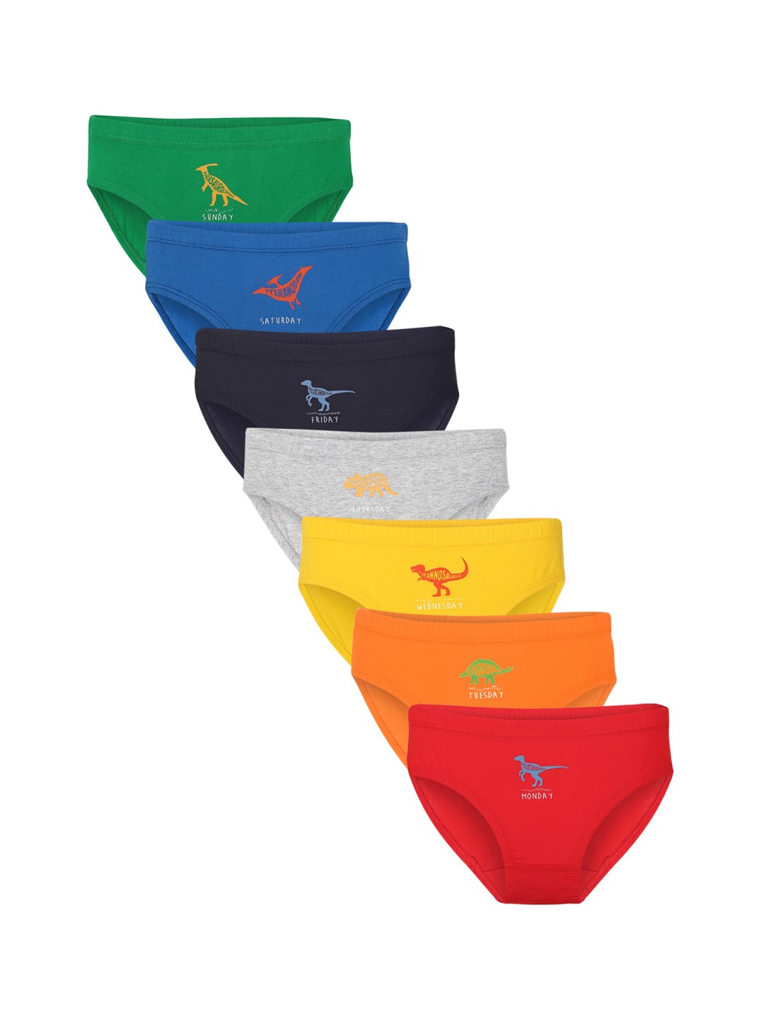 

Charm n Cherish Boys Pack Of 7 Multicoloured Printed Basic Briefs BWBRI25, Multi