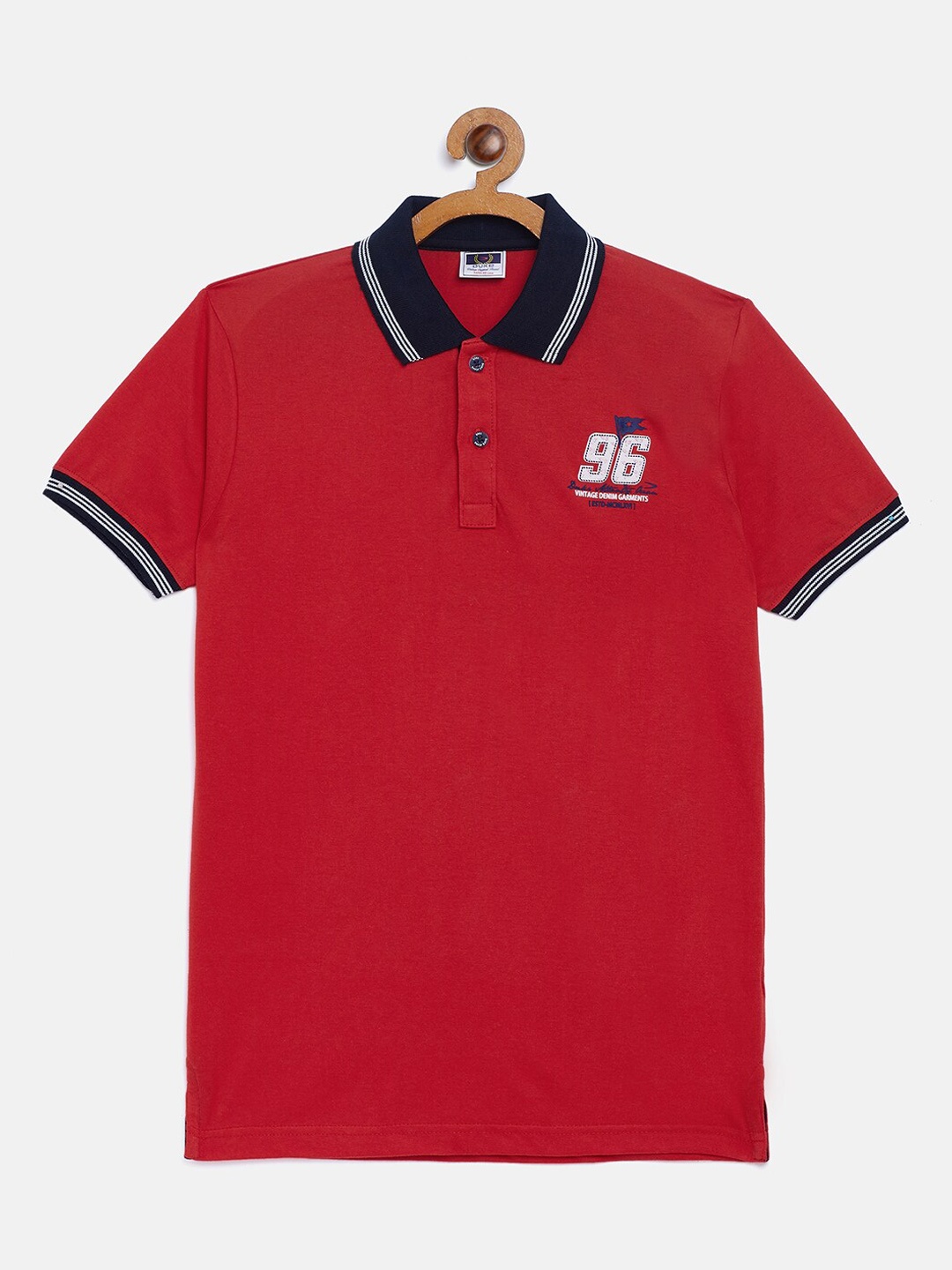 

Duke Boys Red Solid Polo Collar T-shirt