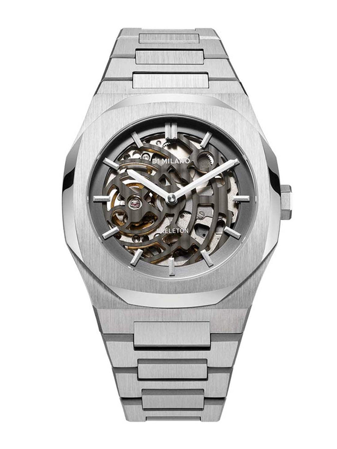 

D1 Milano Men Black Dial & Silver-Toned Straps Automatic Analogue Watch SKBJ01