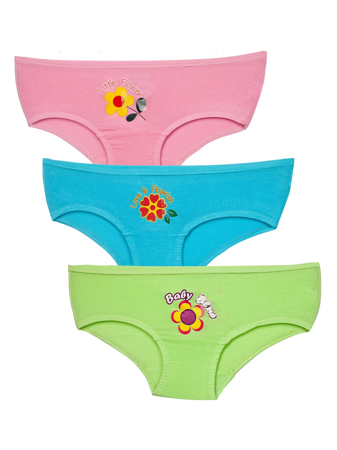 

Zoom Minimondo Girls Pack Of 3 Multicoloured Basic Briefs 5009-(2), Multi