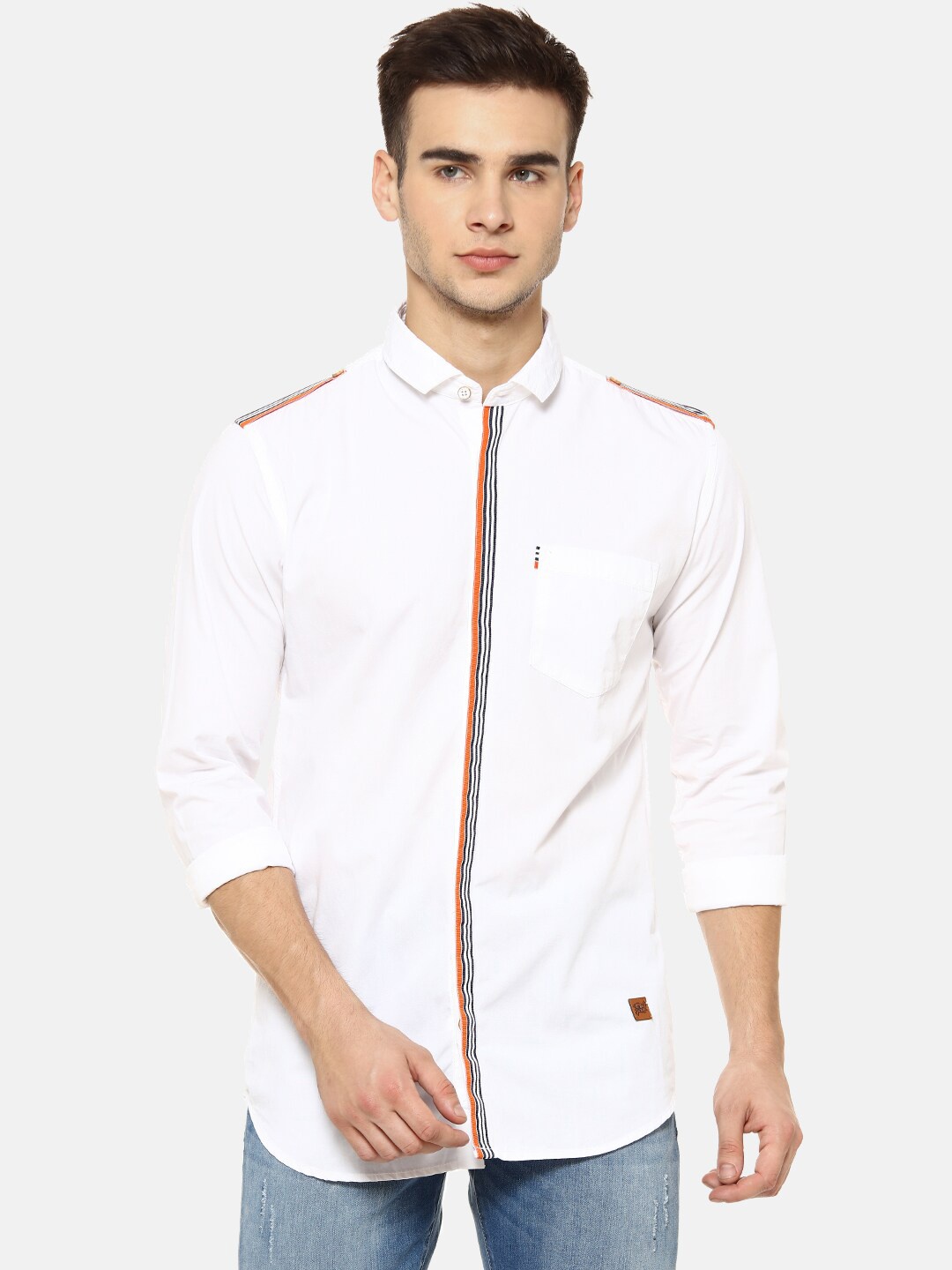 

Campus Sutra Men White Regular Fit Solid Casual Shirt