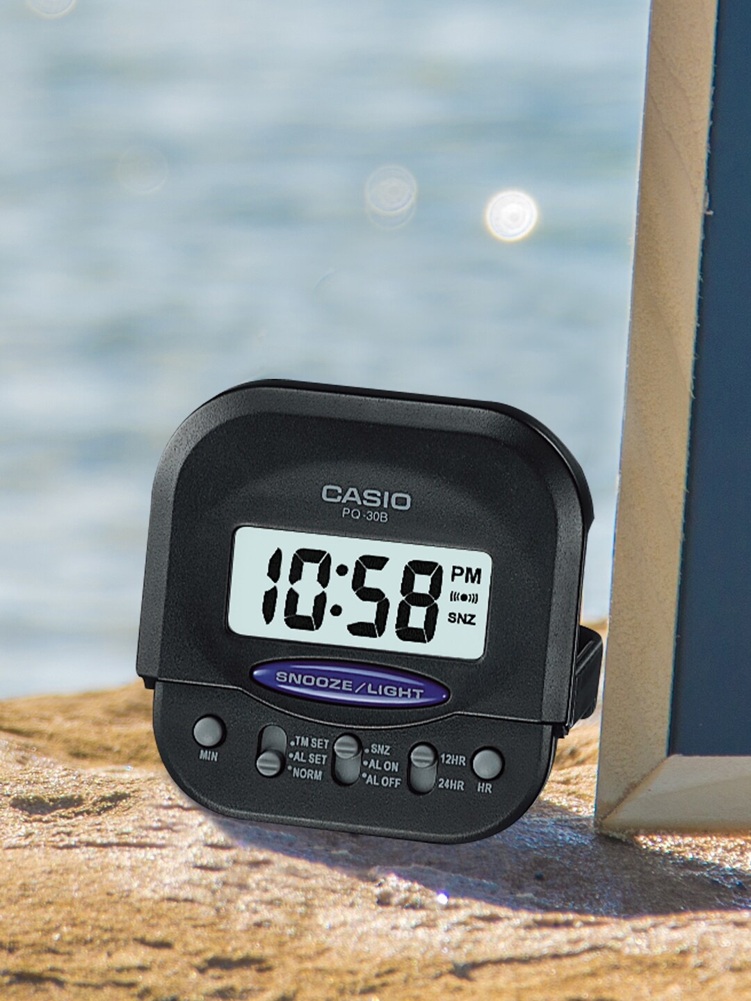 CASIO Blue & Grey Square Solid Digital Alarm Clock