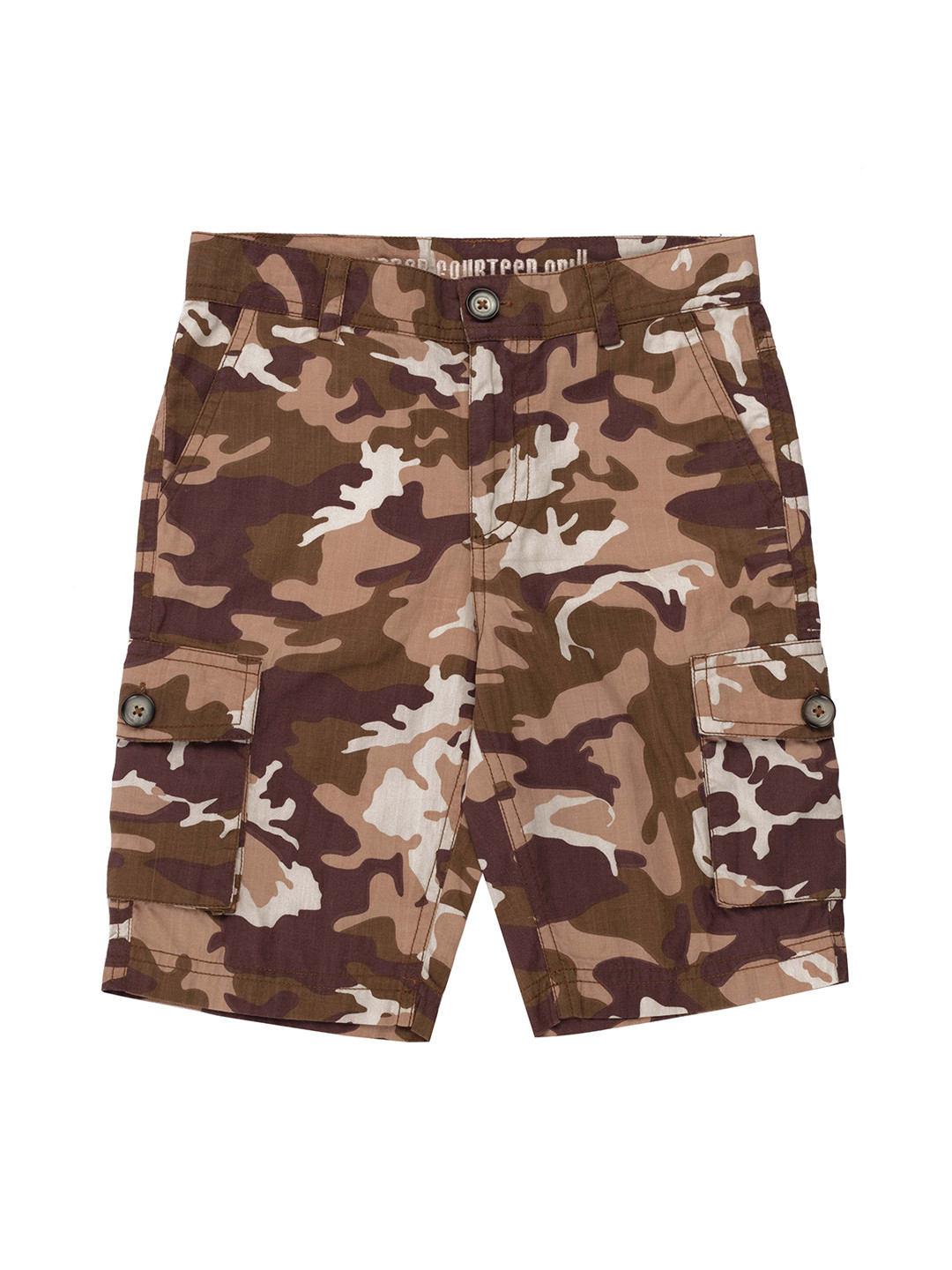 

UNDER FOURTEEN ONLY Boys Brown Camouflage Printed Regular Shorts