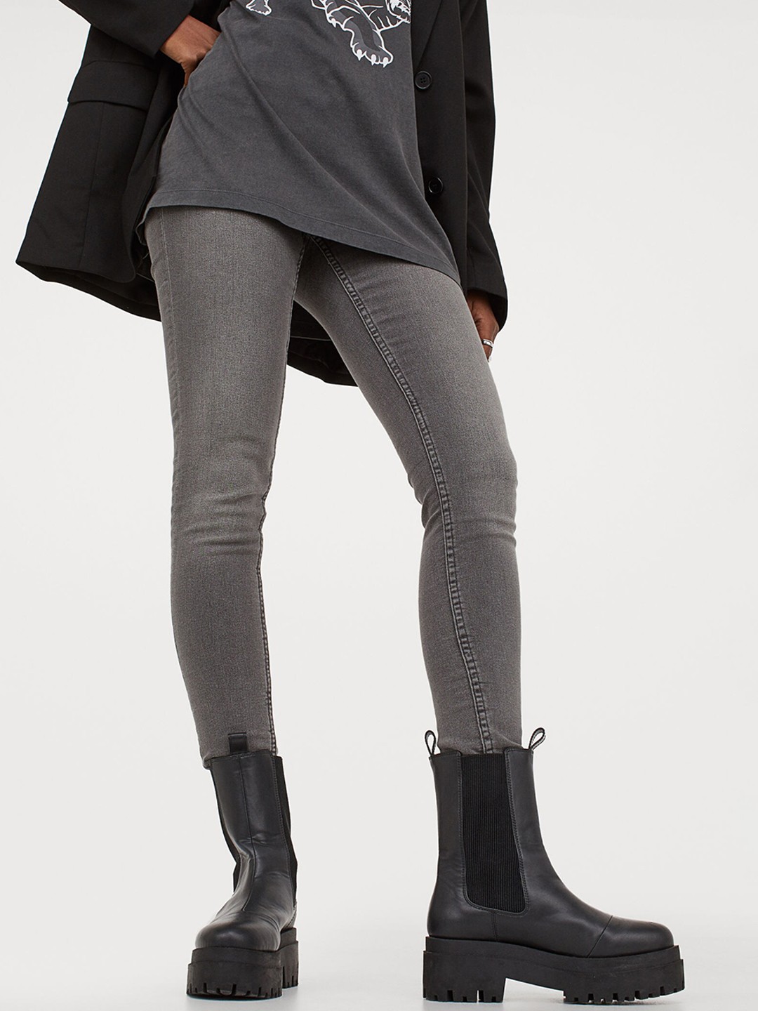 

H&M Women Grey Super Skinny High Jeans