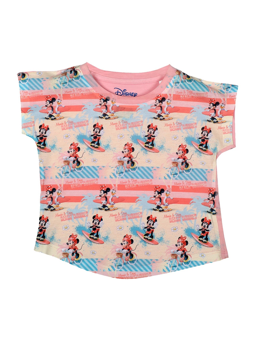 

Minnie Girls Pink & Blue Printed Top