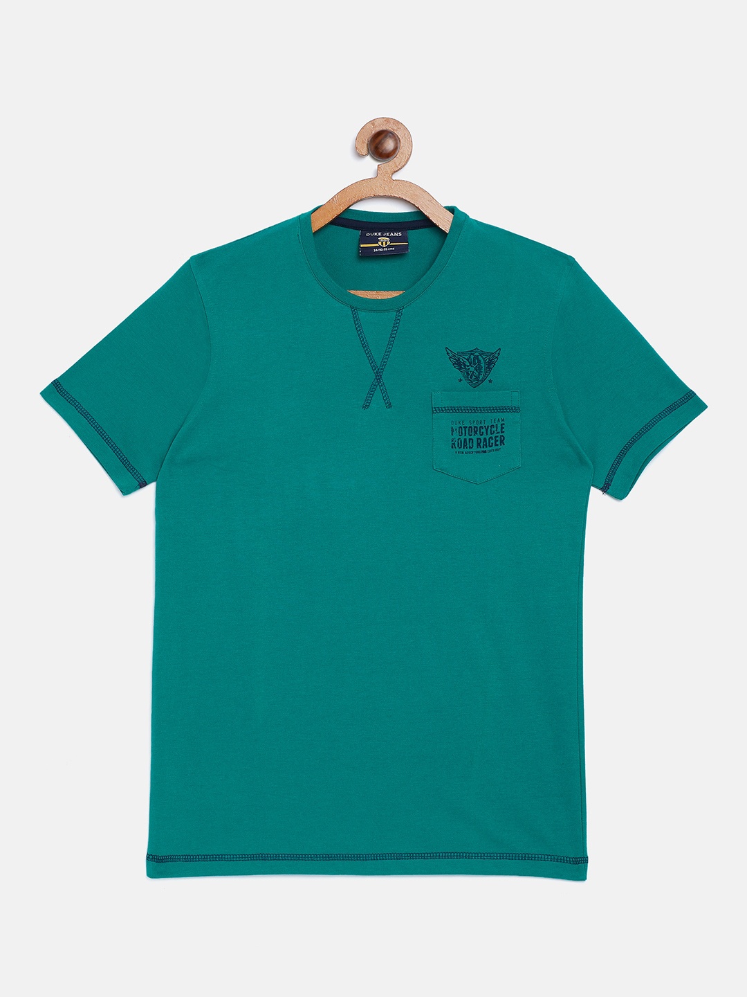 

Duke Boys Green Solid Round Neck Tshirt