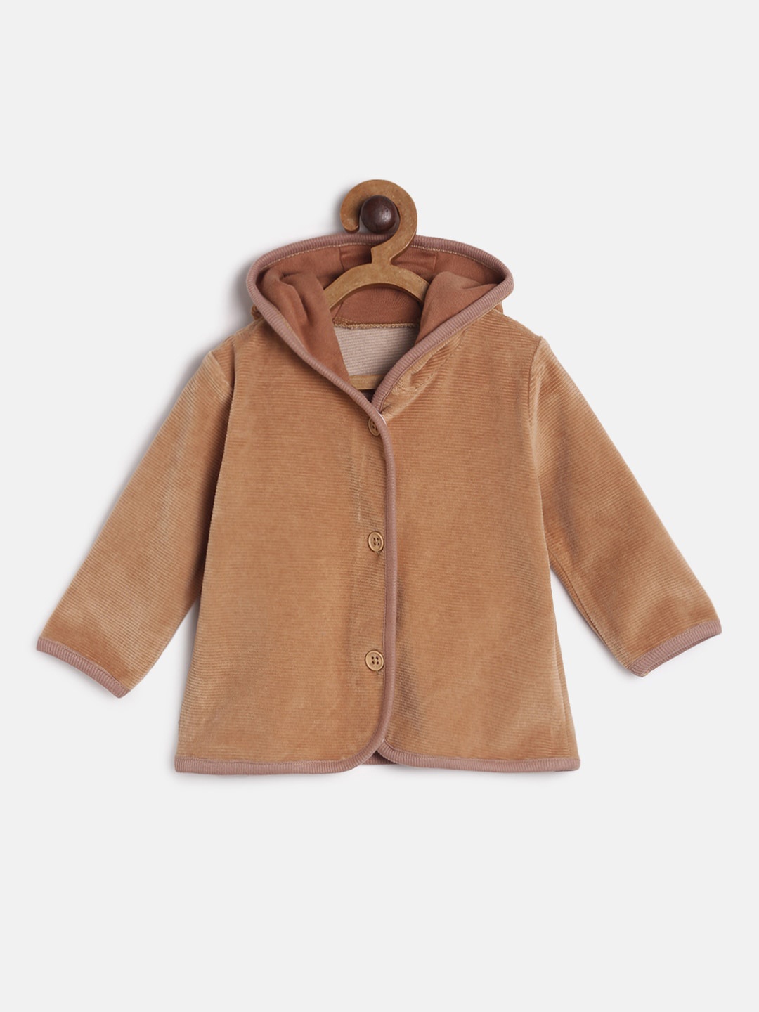 

MINI KLUB Boys Khaki Brown Solid Lightweight Tailored Jacket
