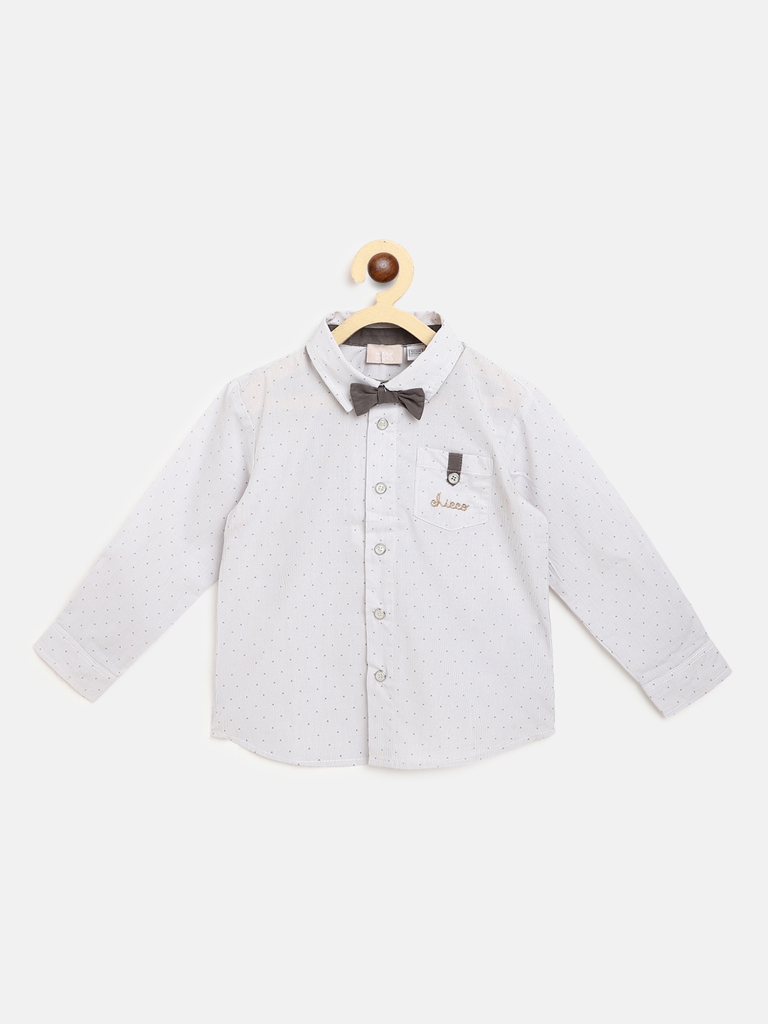 

Chicco Boys Grey Regular Fit Printed Casual Shirt