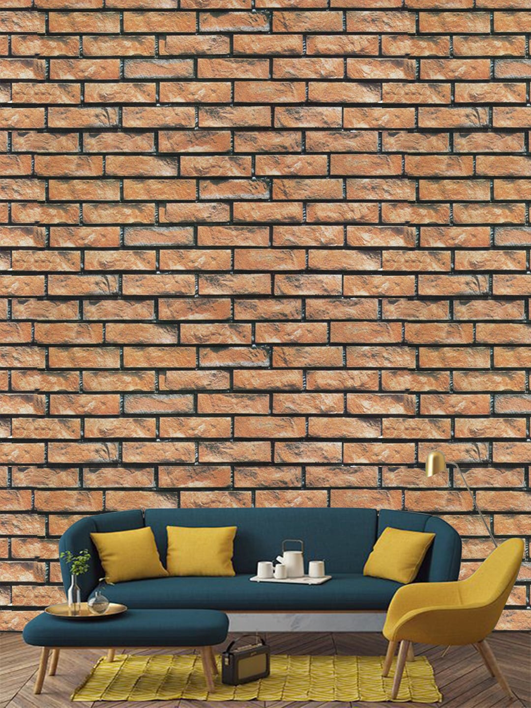 

Jaamso Royals Brown Brick Self Adhesive Wallpaper