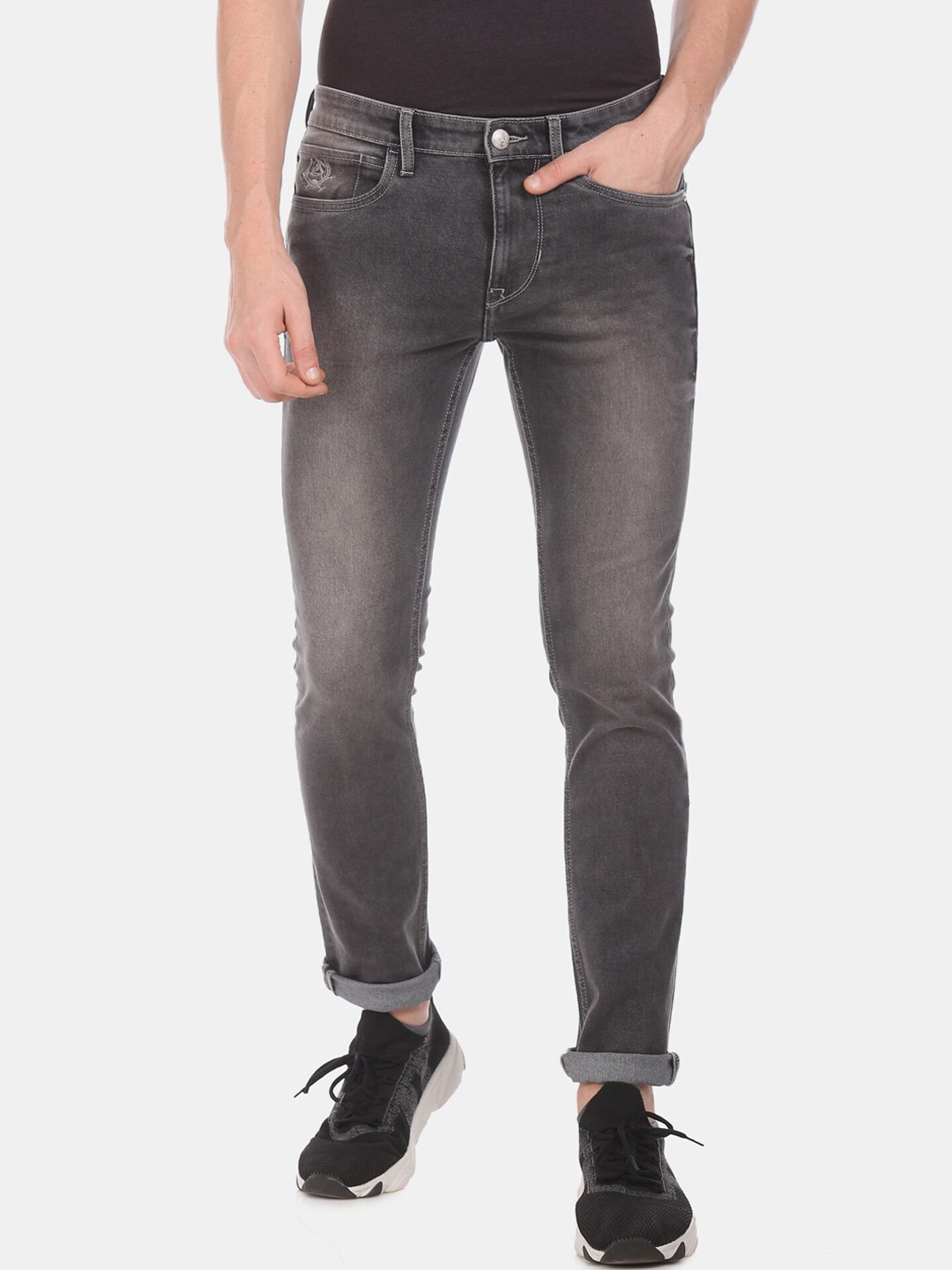 

U.S. Polo Assn. Denim Co. Men Grey Slim Fit Mid-Rise Clean Look Stretchable Jeans