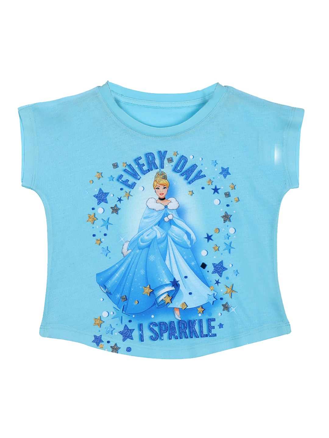 

Disney Princess Girls Blue Cinderella Printed Top