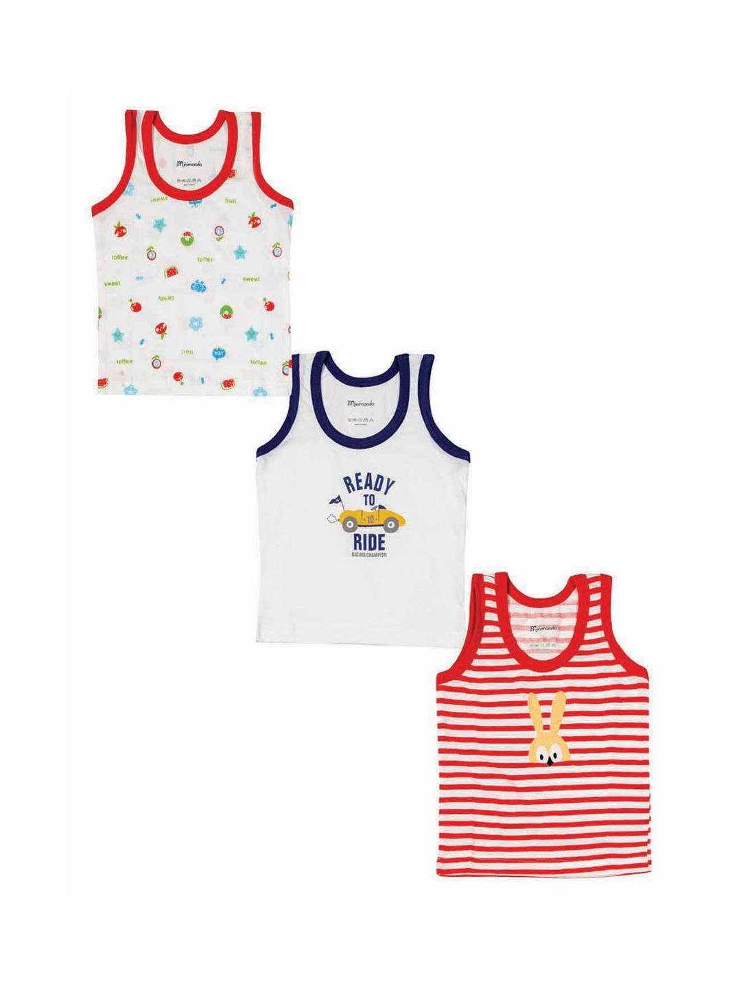 

Zoom Minimondo Boys Pack Of 3 Multicoloured Innerwear Veste, Red