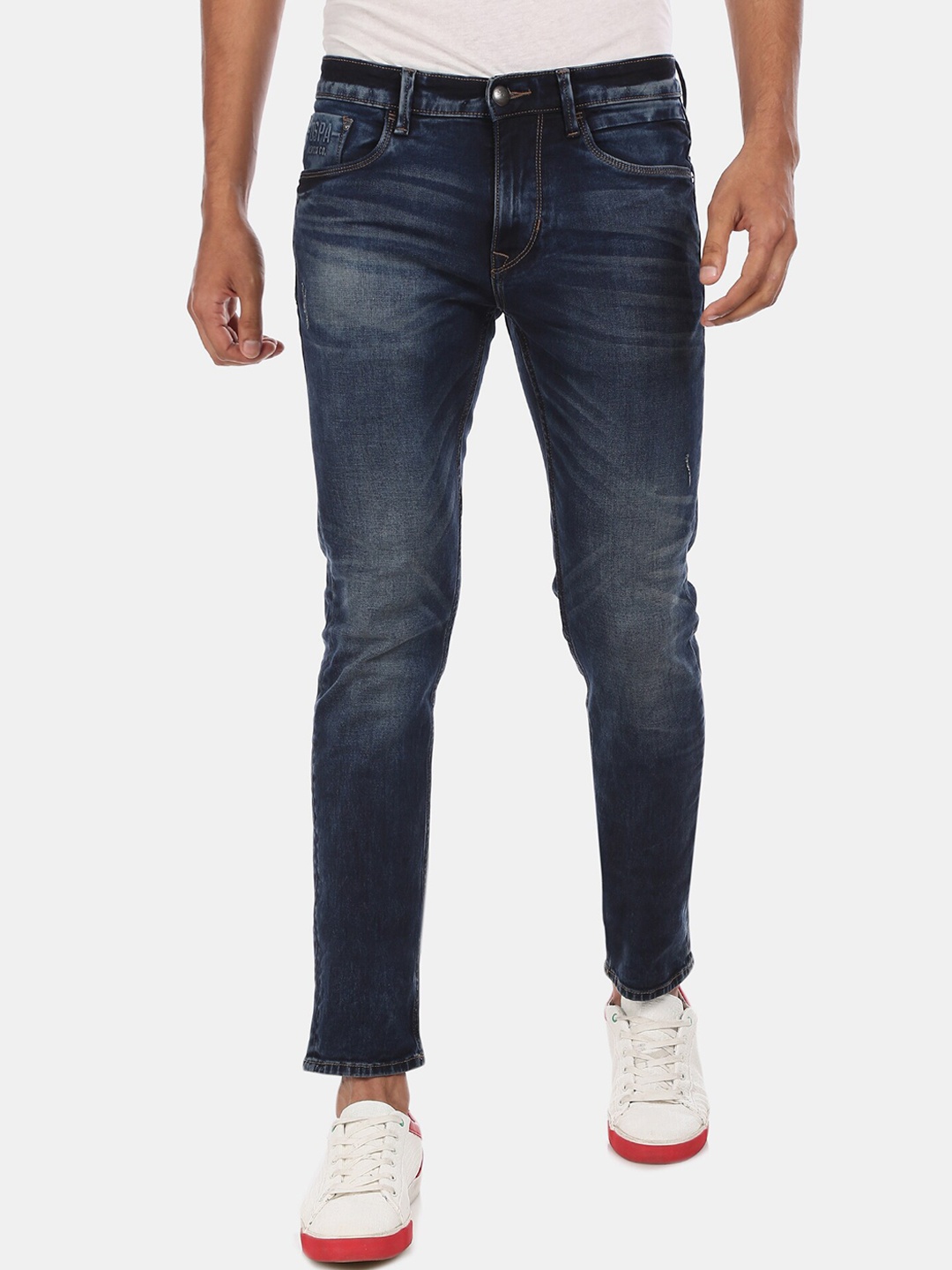 

U.S. Polo Assn. Denim Co. Men Blue Slim Fit Mid-Rise Clean Look Stretchable Jeans