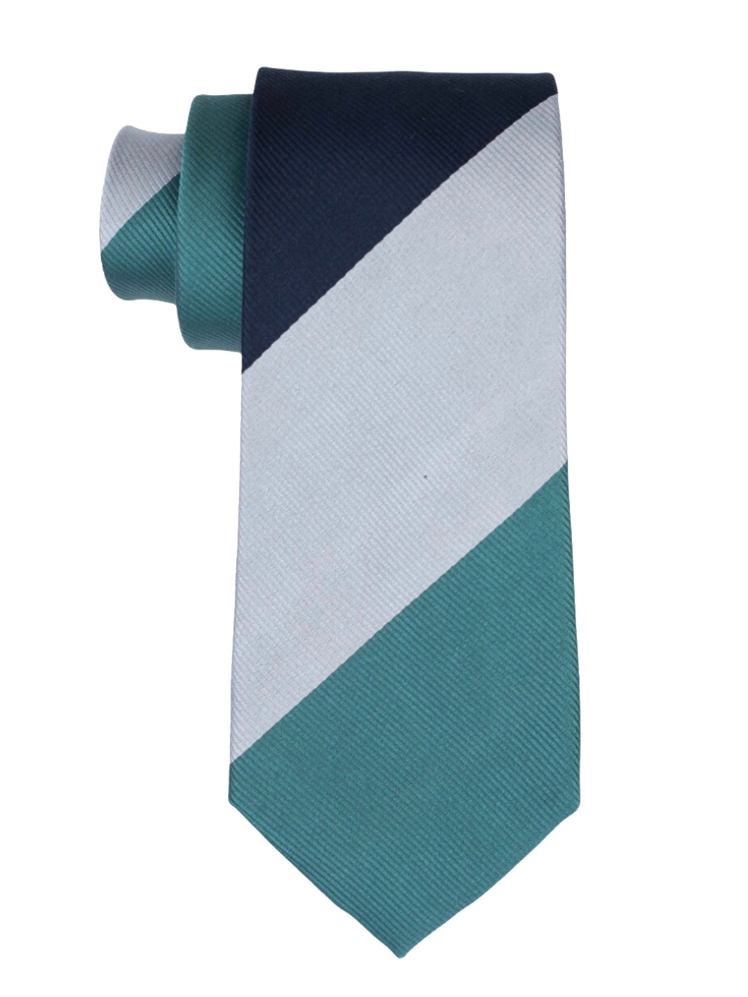 

The Tie Hub Sea Green & Grey Colourblocked Skinny Tie