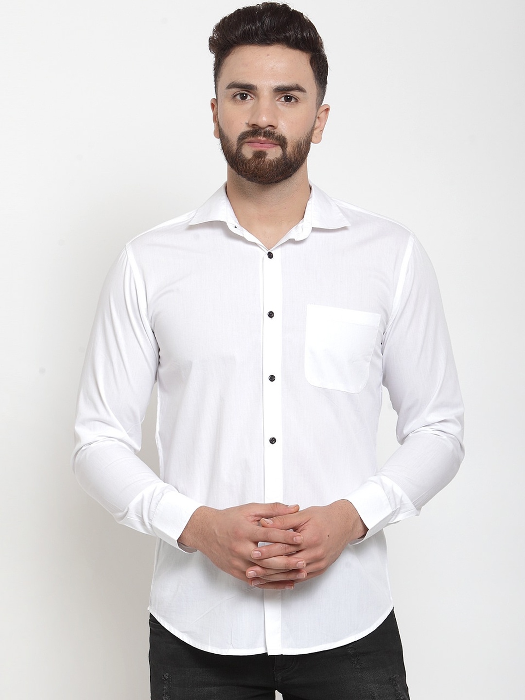 

WESTCLO Men White Slim Fit Solid Formal Shirt