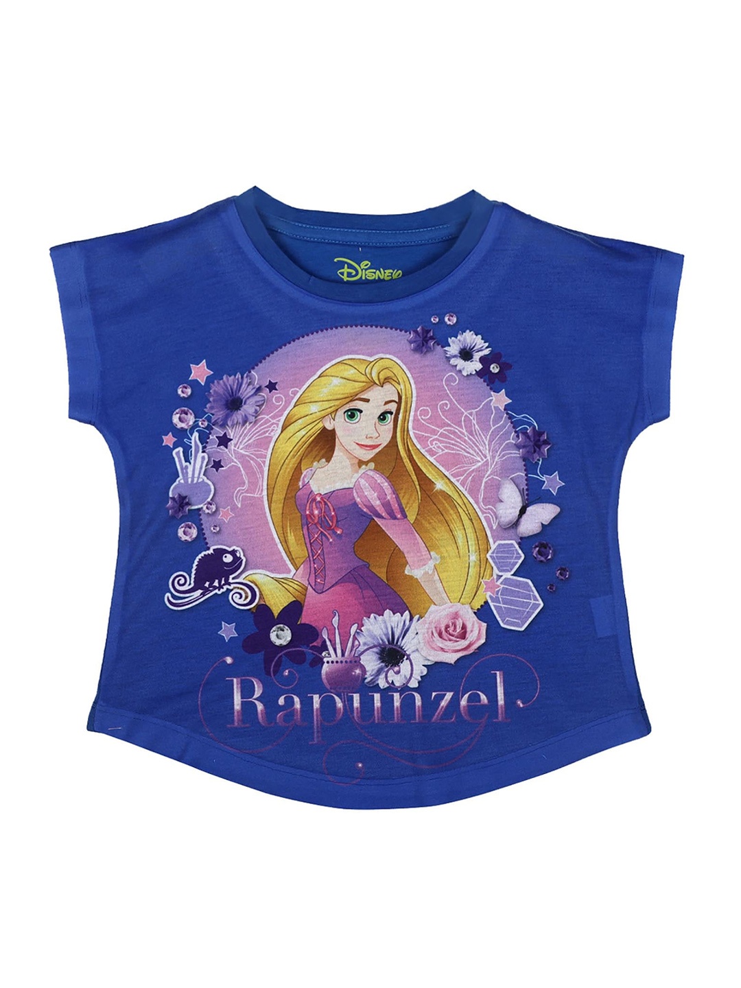 

Disney Princess Girls Blue Rapunzel Printed Top