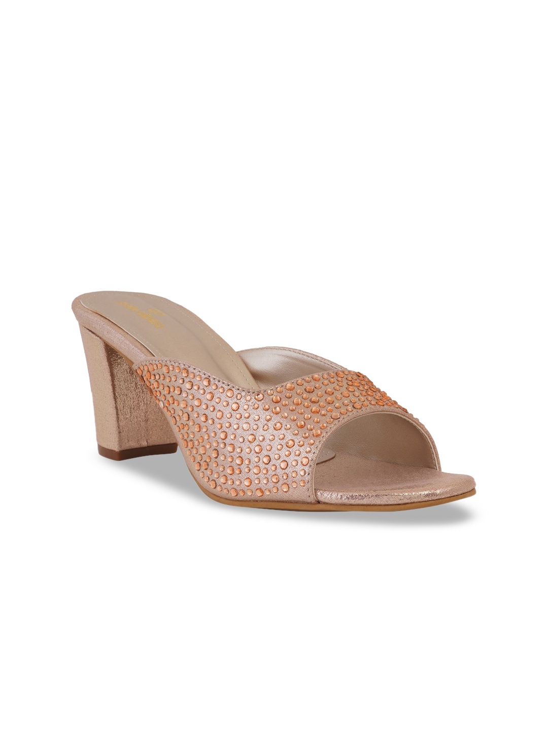 

pelle albero Women Rose Gold Embellished Block Heels
