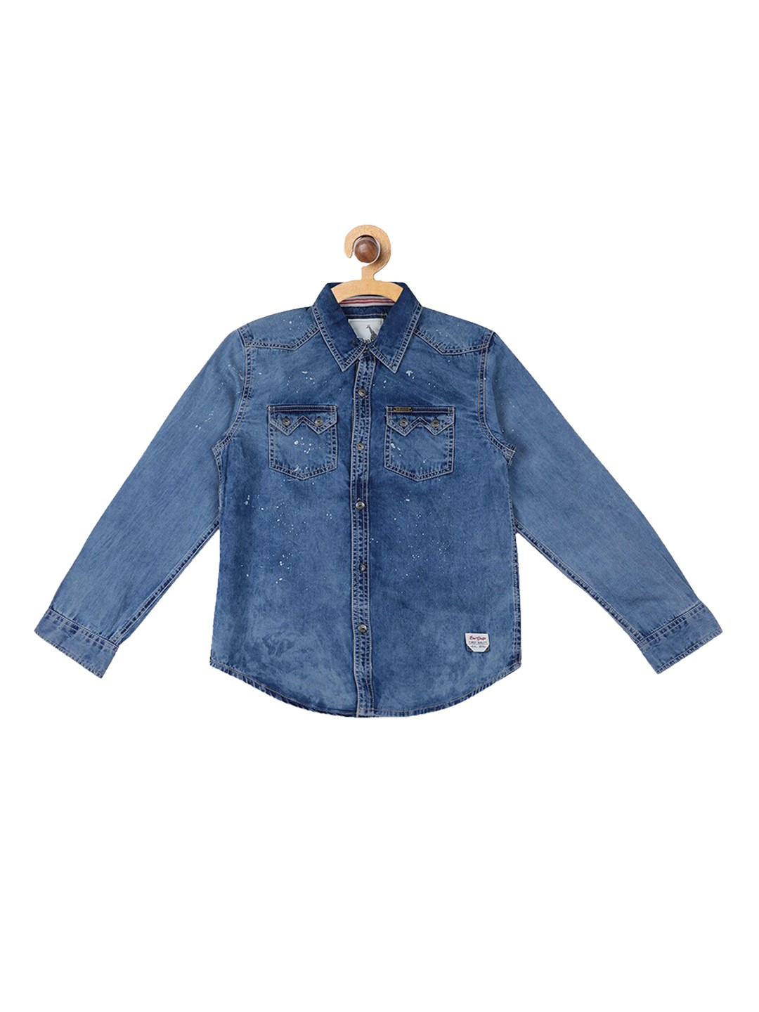 

Blue Giraffe Boys Blue Regular Fit Solid Casual Shirt