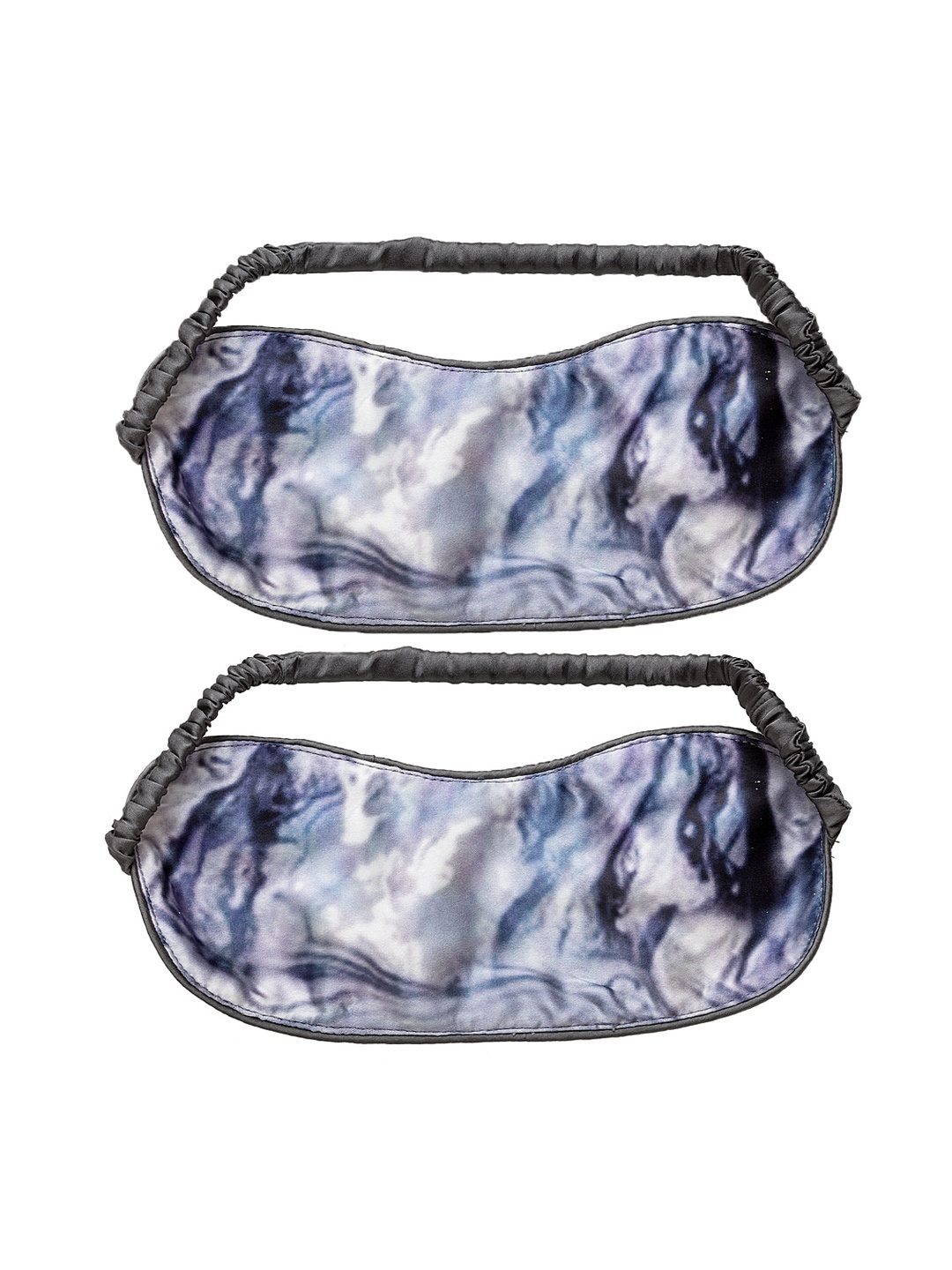 

DECOREALM Unisex Pack Of 2 Blue & Grey Printed Travel Eye Masks