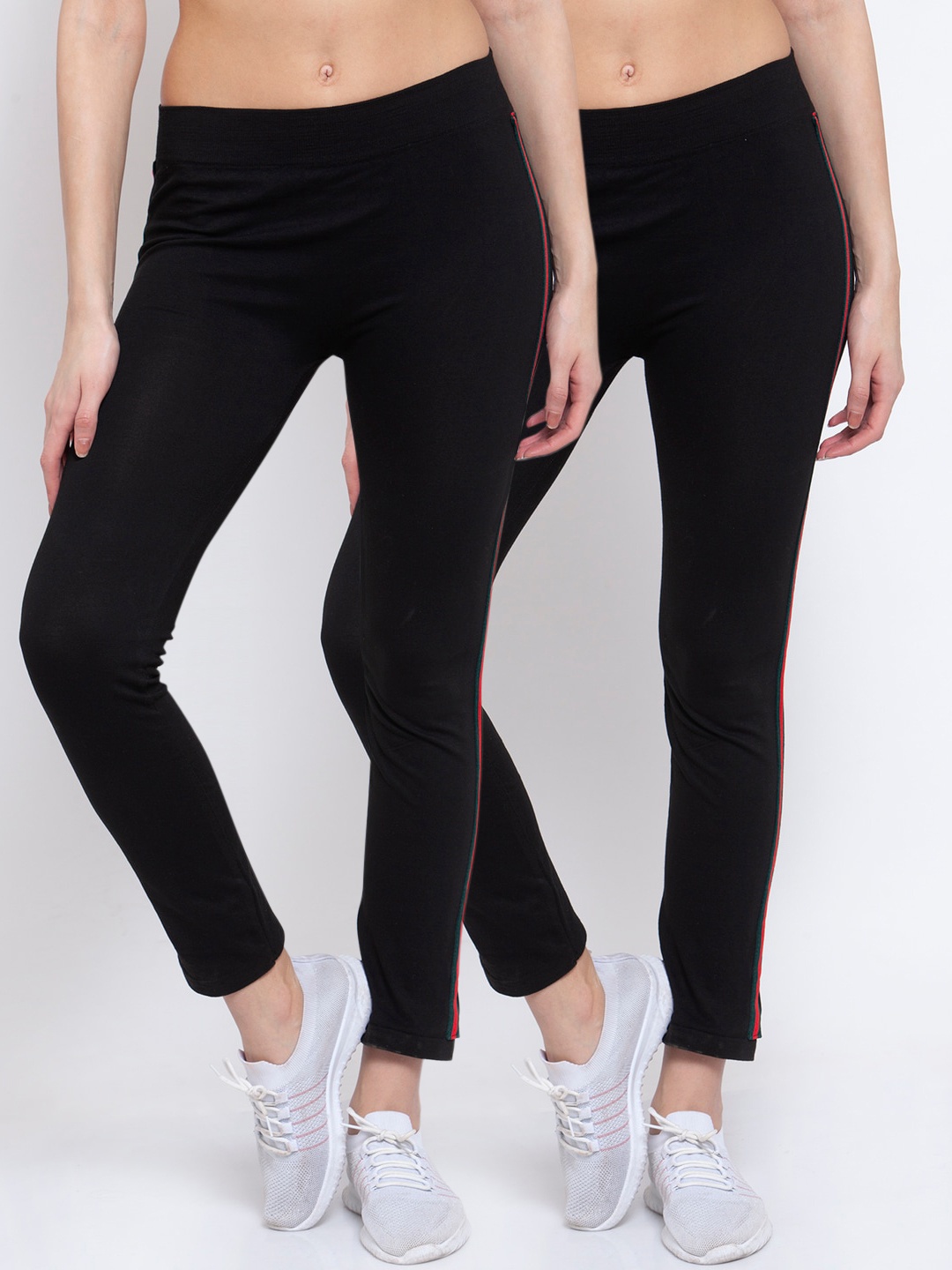 Klotthe Women Pack of 2 Black Solid Jeggings