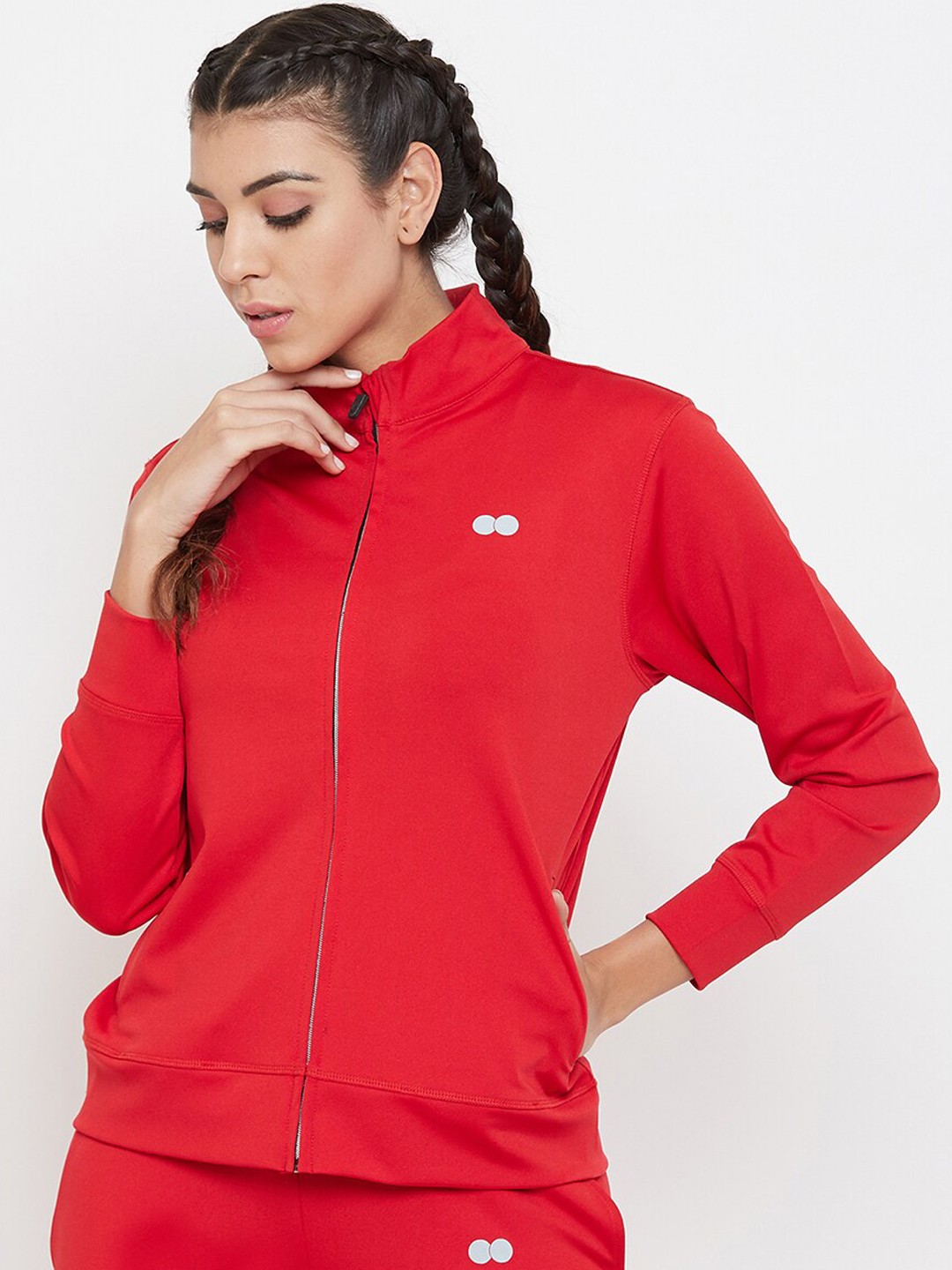 

Clovia Women Red Solid Sweatshirt