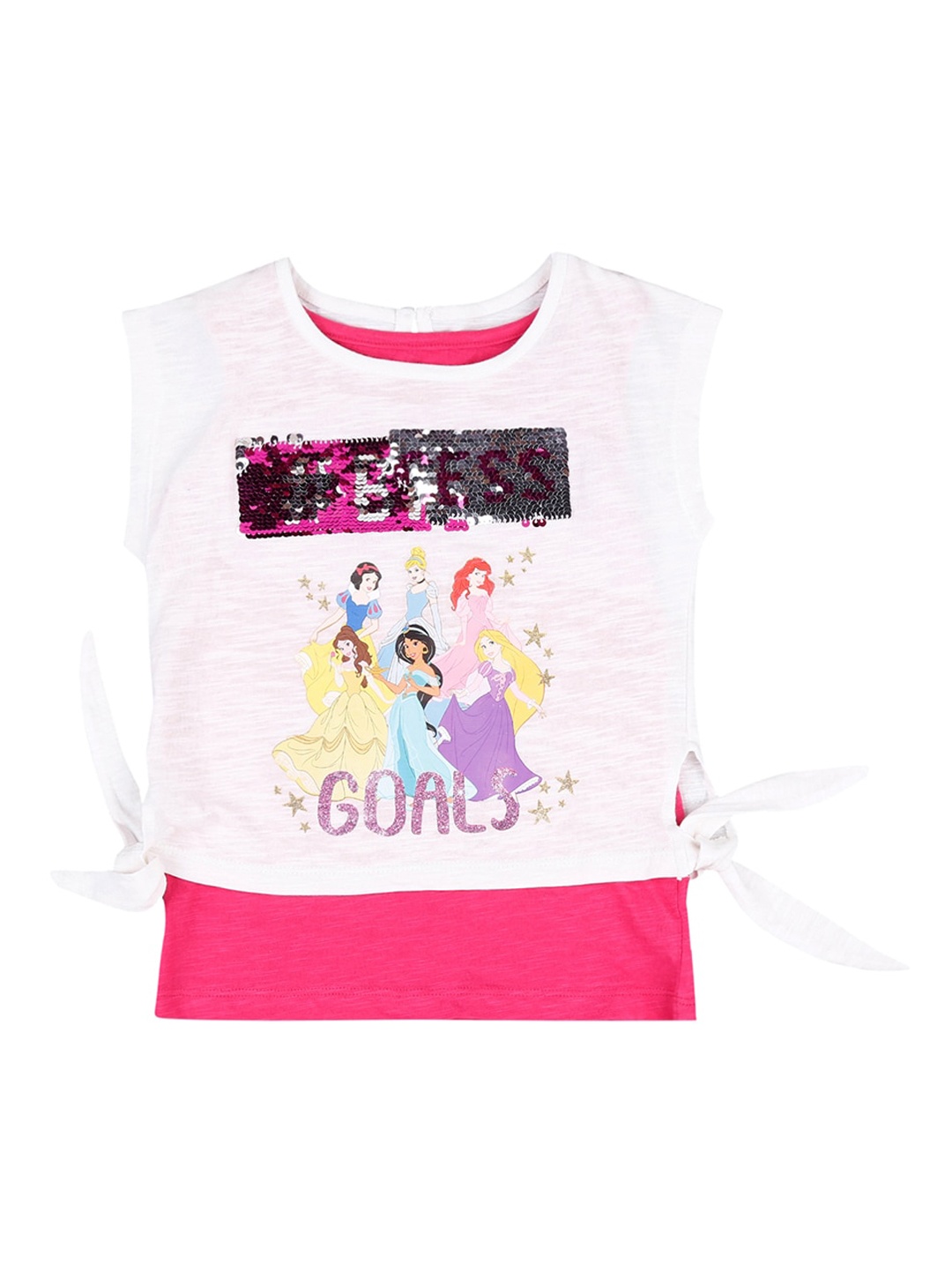 

Pantaloons Junior Girls Off-White Printed Round Neck T-shirt