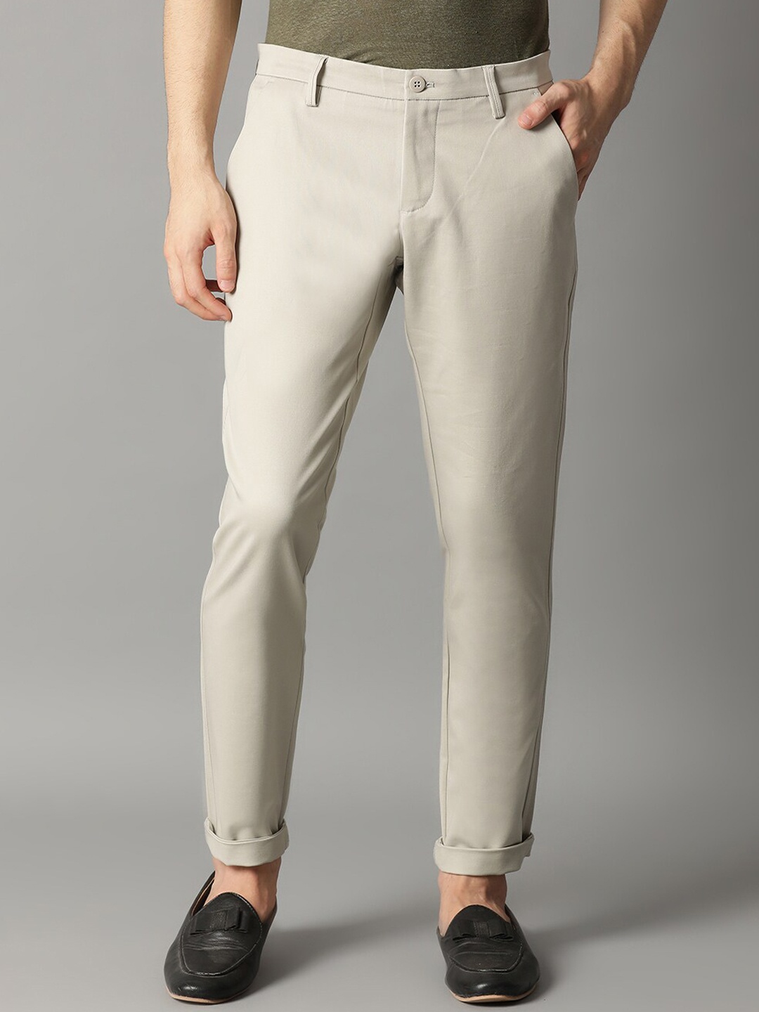 

Bruun & Stengade Men Beige Slim Fit Solid Chinos