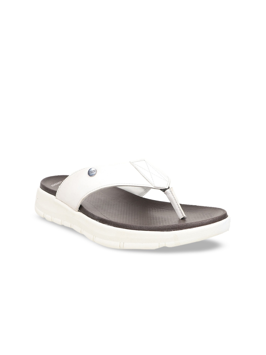 

Carlton London Men White Solid Thong Flip-Flops