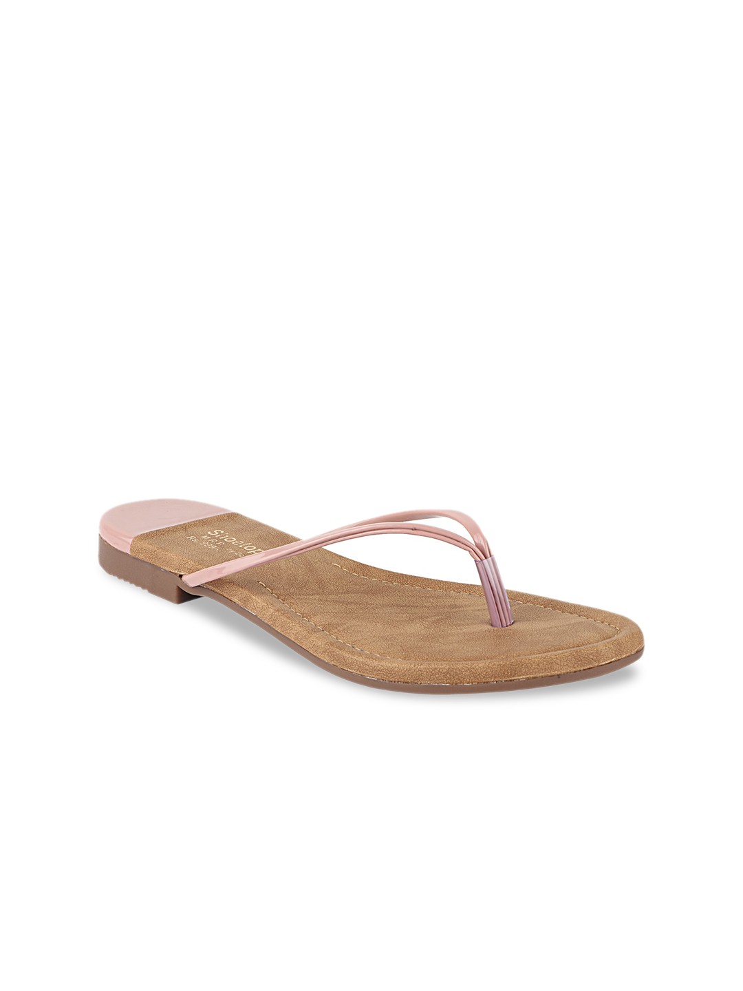 

Shoetopia Girls Peach-Coloured Solid Open Toe Flats