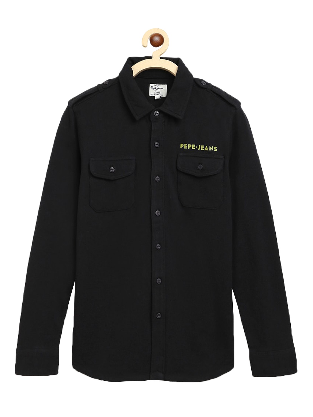 

Pepe Jeans Boys Black Regular Fit Solid Casual Shirt