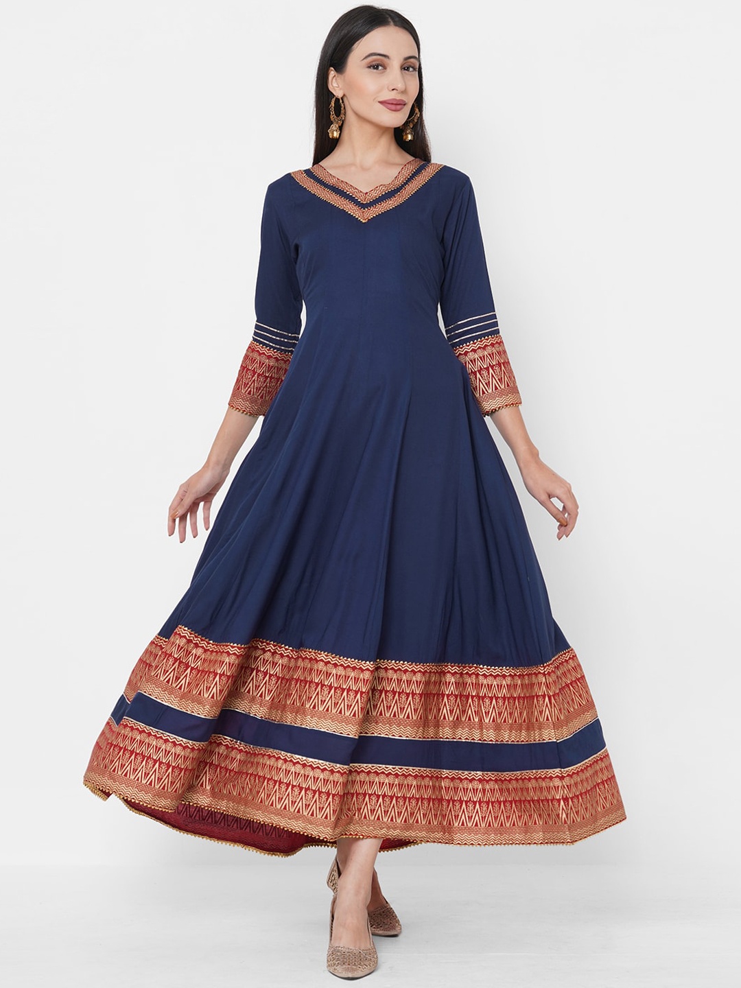 

FASHOR Women Navy Blue Solid Maxi Dress