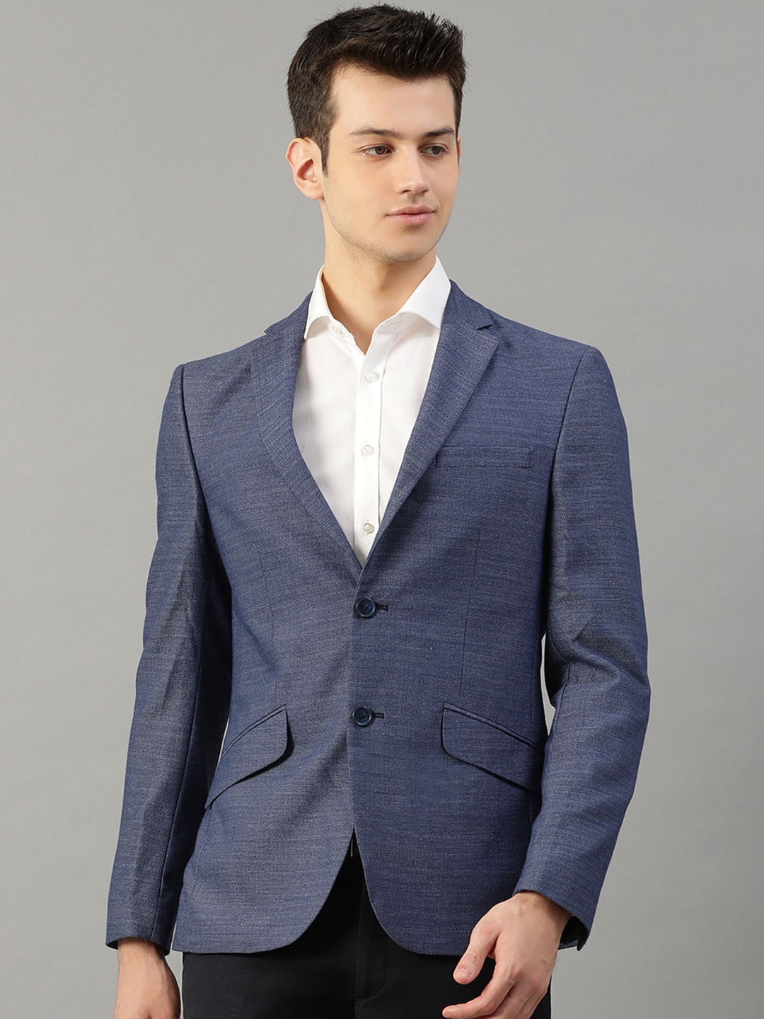 

Bruun & Stengade Men Navy Blue Solid Slim Fit Single-Breasted Formal Blazer