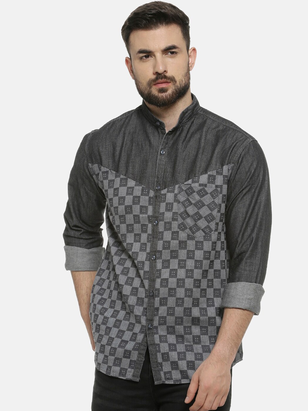 

Campus Sutra Men Grey Regular Fit Printed Casual Shirt