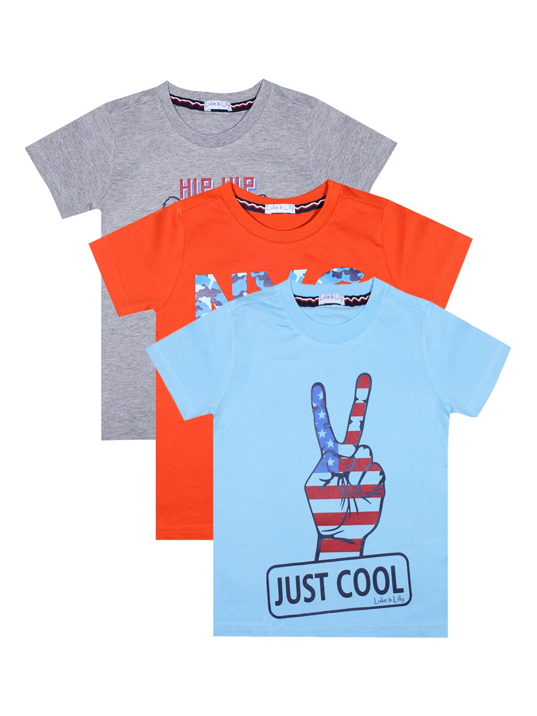 

Luke & Lilly Boys Pack of 3 Printed Round Neck T-shirts, Multi