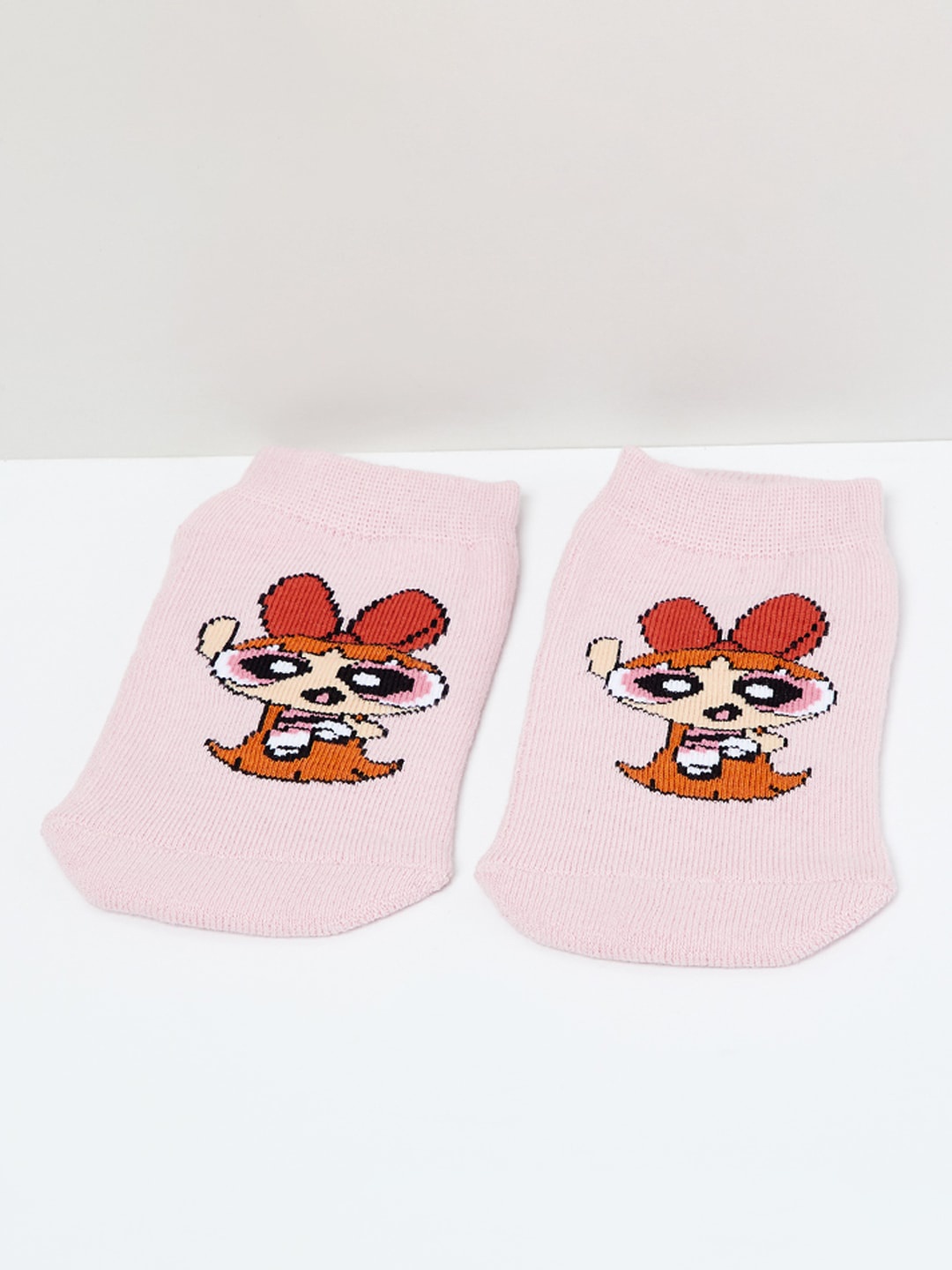 

max Girls Pink & Orange Patterned Ankle-Length Socks