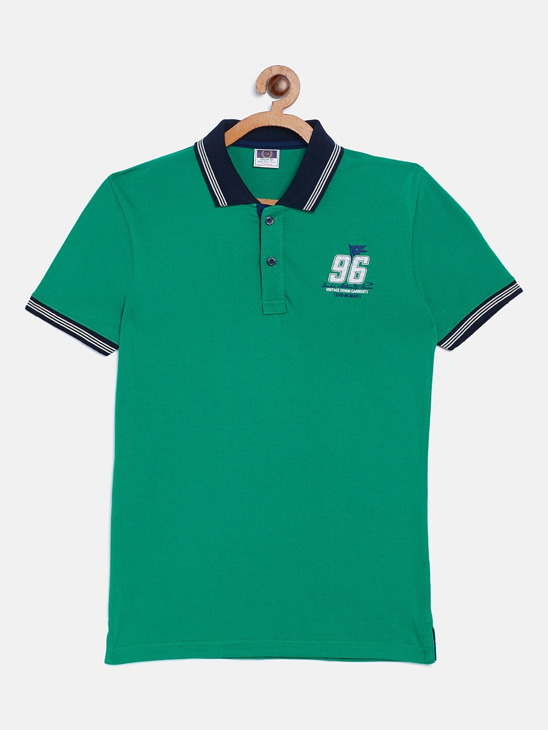 

Duke Boys Green Solid Polo Collar T-shirt