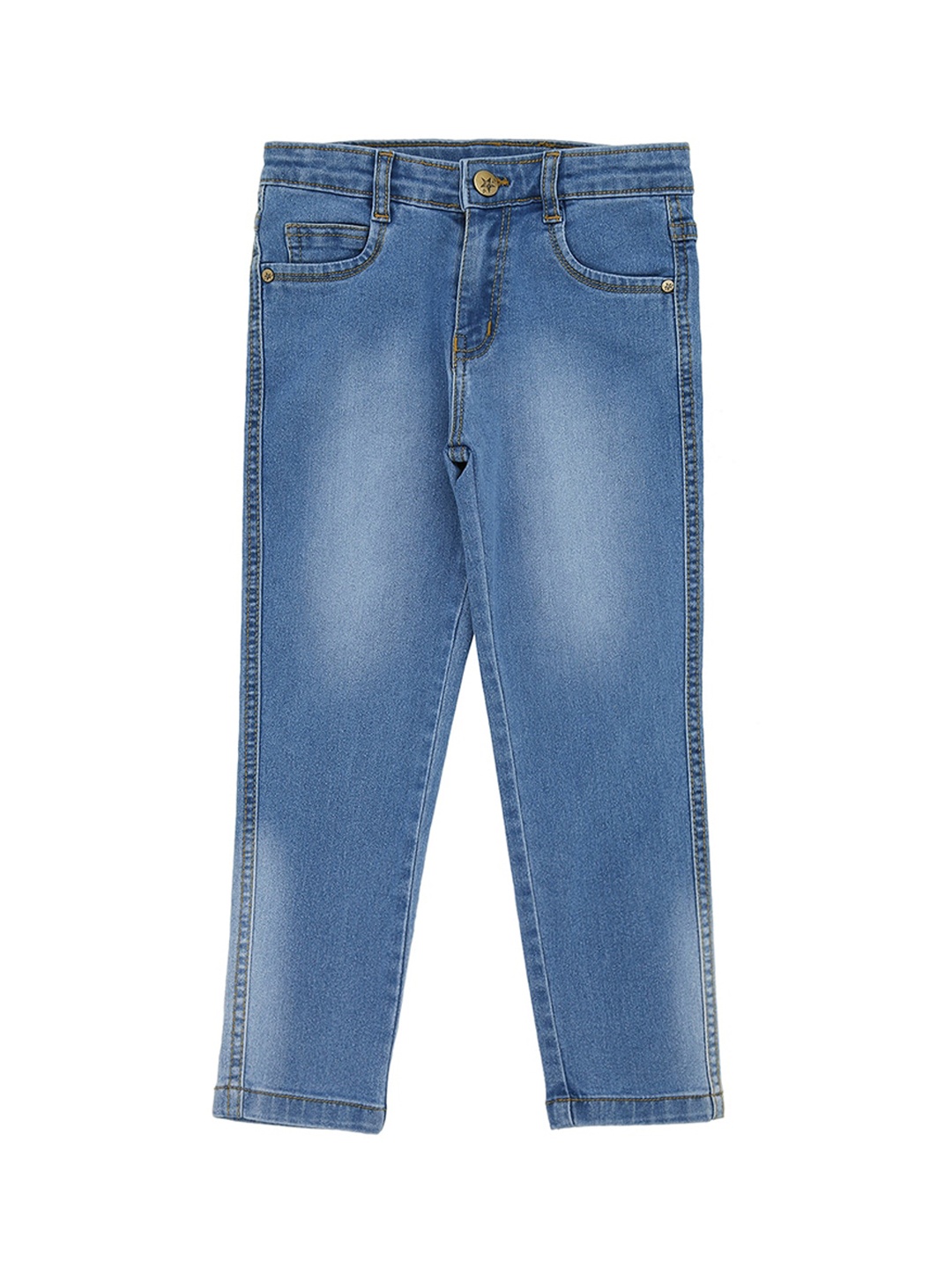 

High Star Boys Blue Slim Fit Mid-Rise Clean Look Jeans