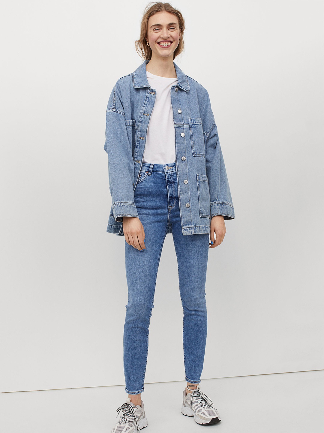 

H&M Women Blue Solid Embrace High Ankle Jeans