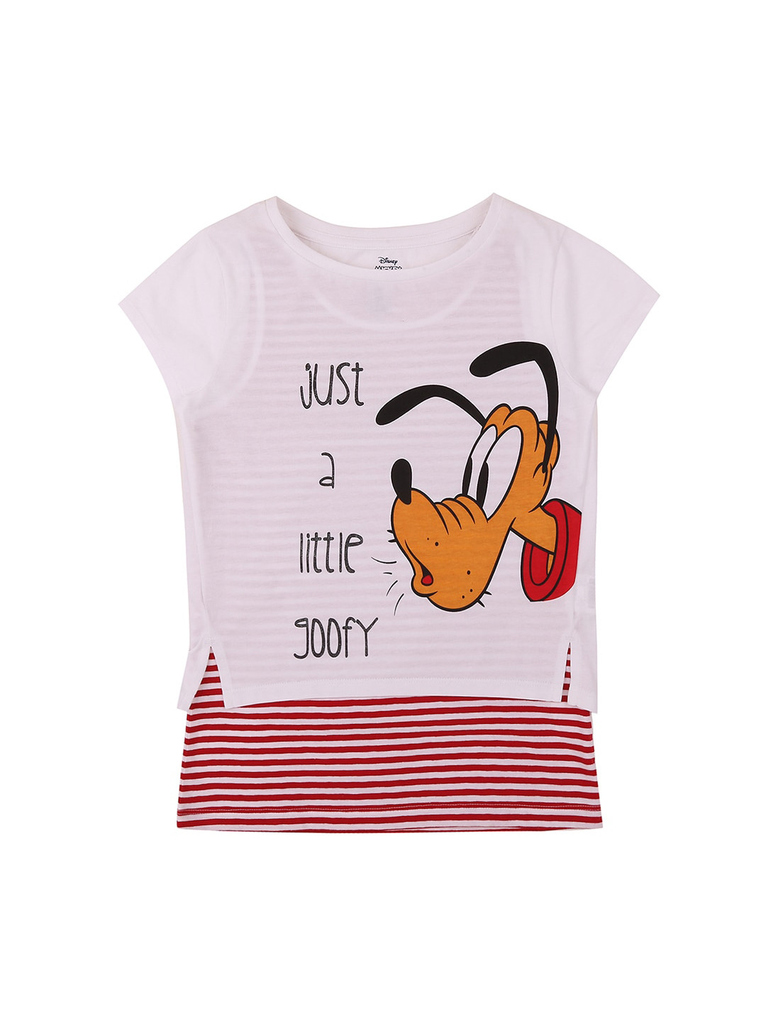 

Pantaloons Junior Girls White Printed Round Neck Layered T-shirt