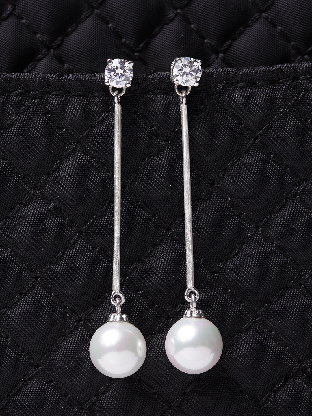 

Clara Silver-Toned Spherical Drop Earrings