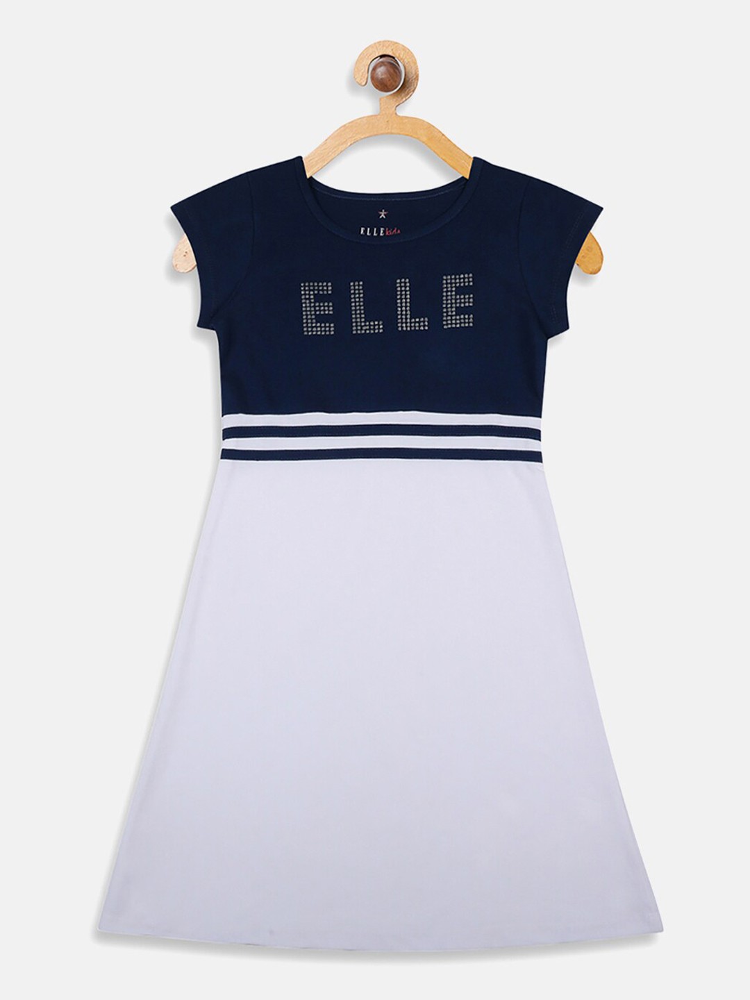 

ELLE Girls Navy Blue Printed A-Line Dress