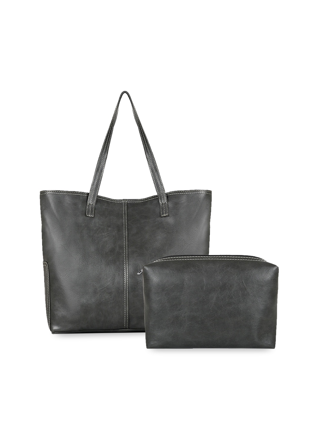 

Toteteca Grey Solid Tote Bag