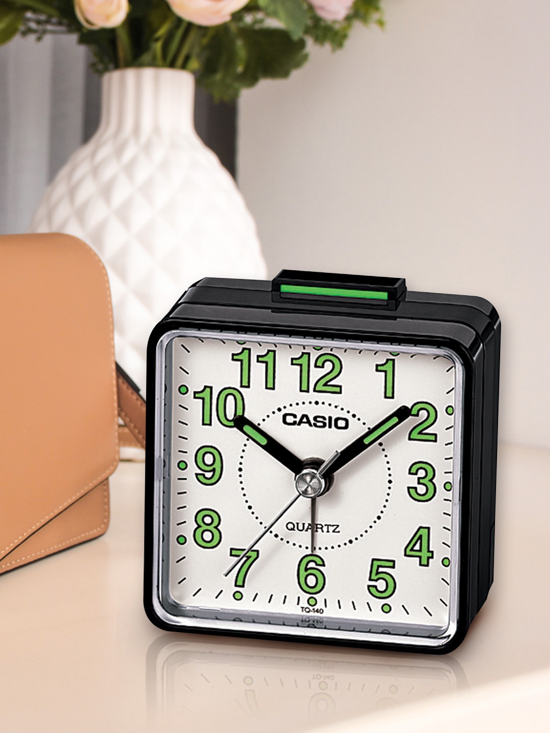 

CASIO White & Green Square Solid Digital Alarm Clock