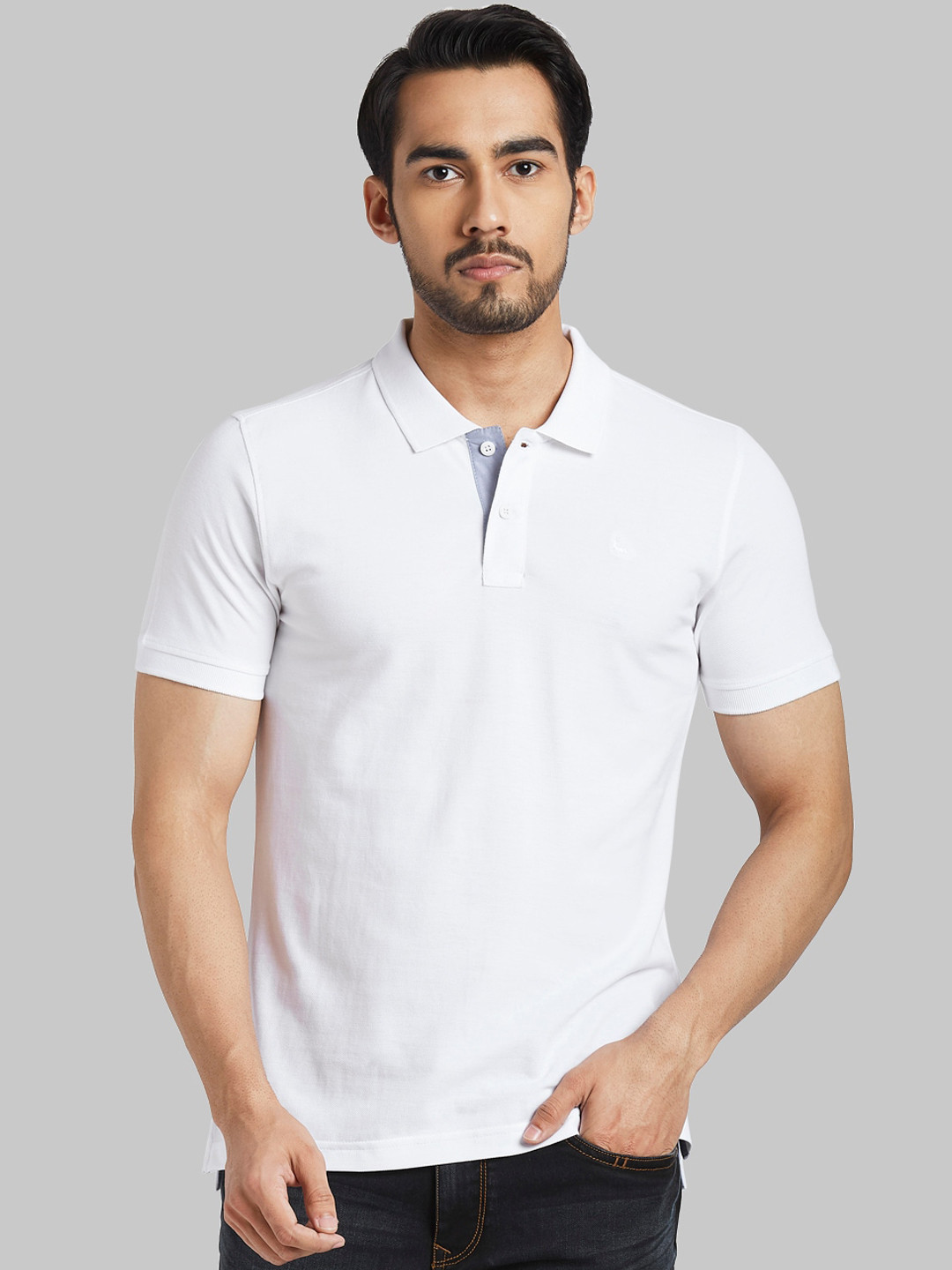 

Parx Men White Solid Polo Collar Cotton Pure Cotton T-shirt