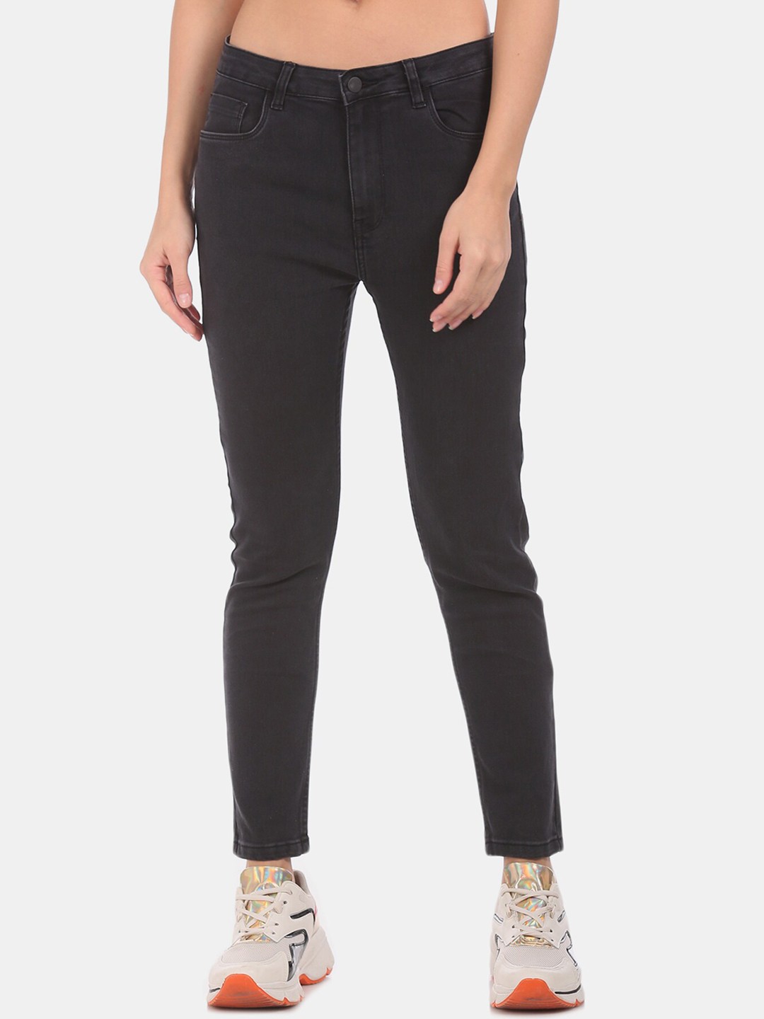 

Flying Machine Women Black Slim Fit Low-Rise Clean Look Jeans
