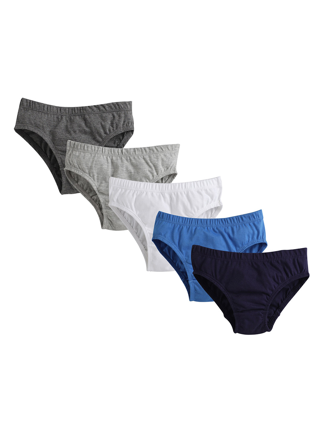 

Charm n Cherish Boys Pack of 5 Multicoloured Solid Basic Briefs BWBRI30, Multi