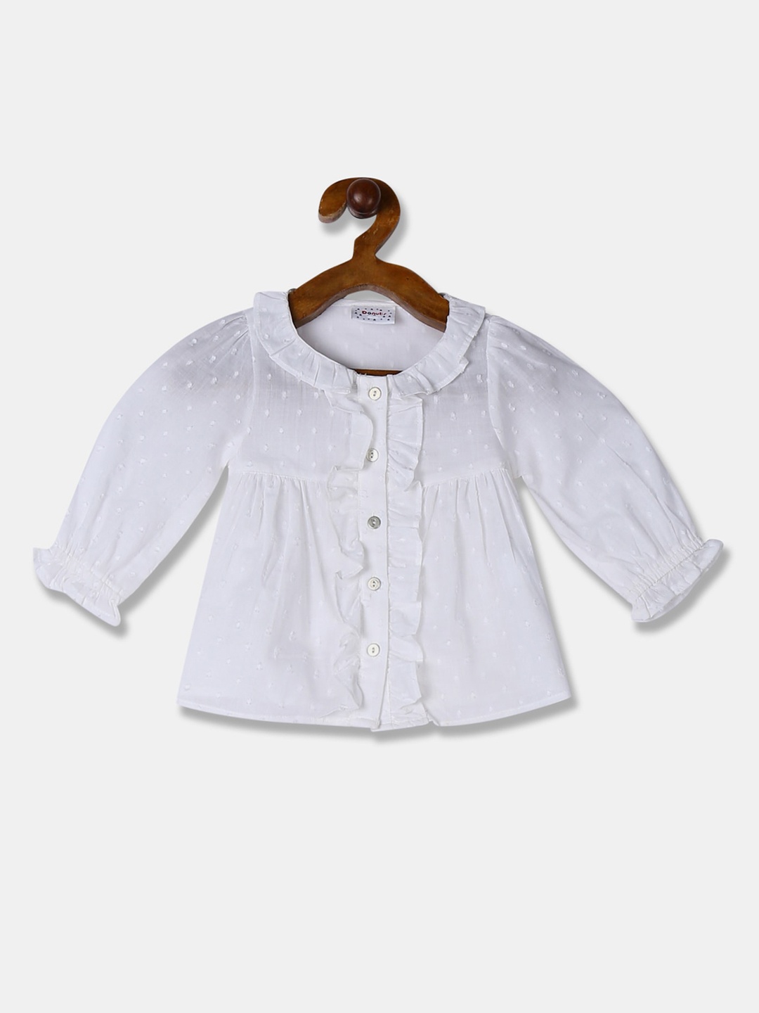 

Donuts Girls White Solid Shirt Style Top