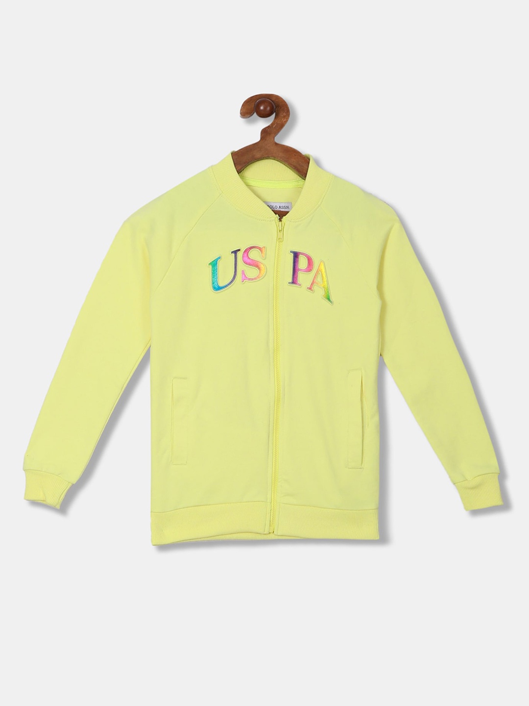 

U.S. Polo Assn. Kids Girls Yellow Printed Sweatshirt