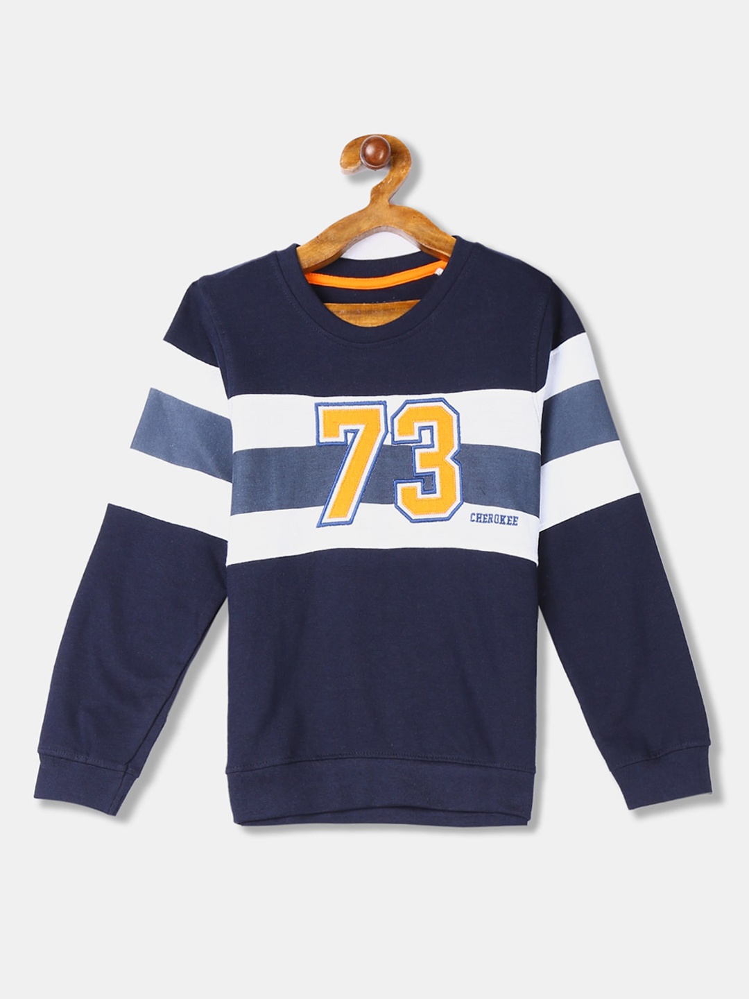 

Cherokee Boys Navy Blue & White Striped Sweatshirt