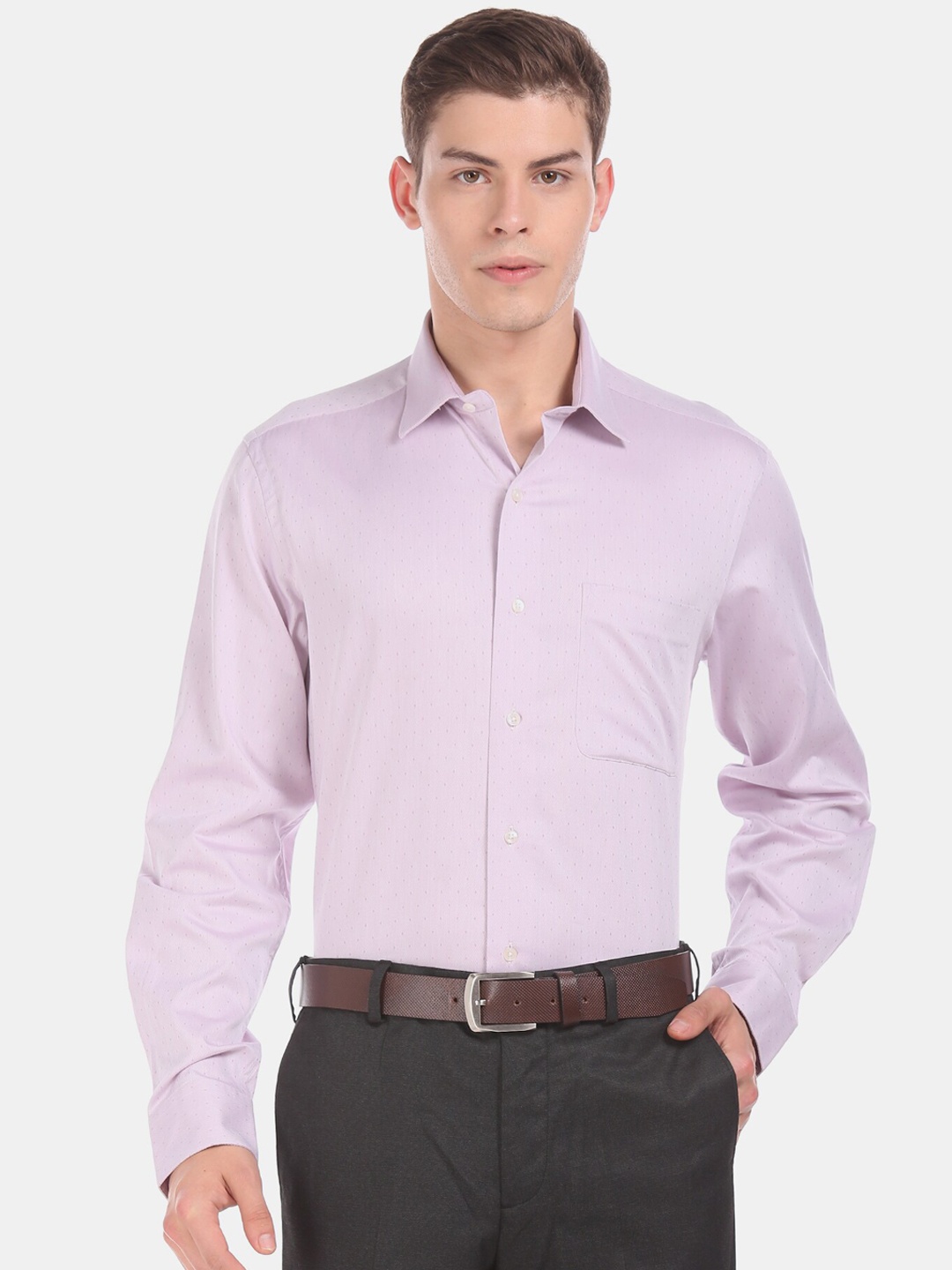 

Arrow Men Lavender Regular Fit Printed Cotton Formal Shirt